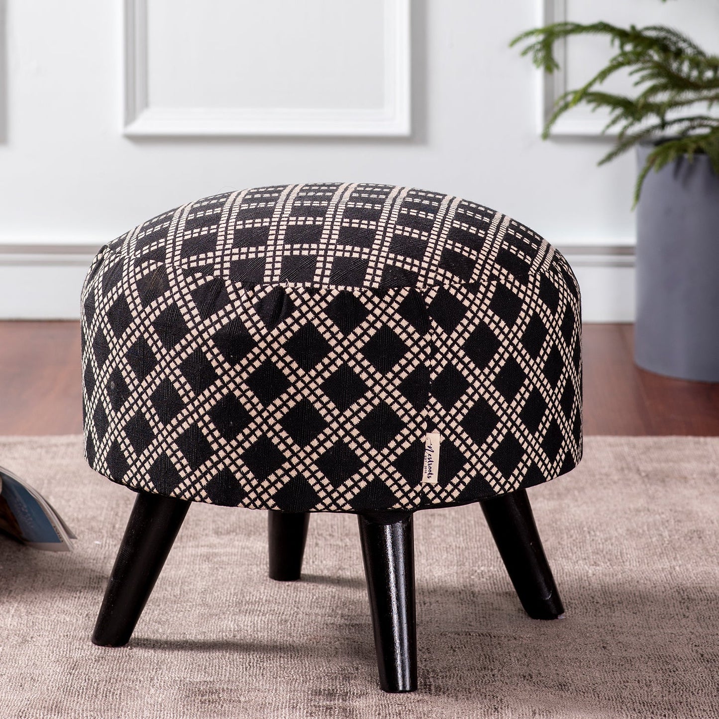 Black & White Bohemian Ottoman
