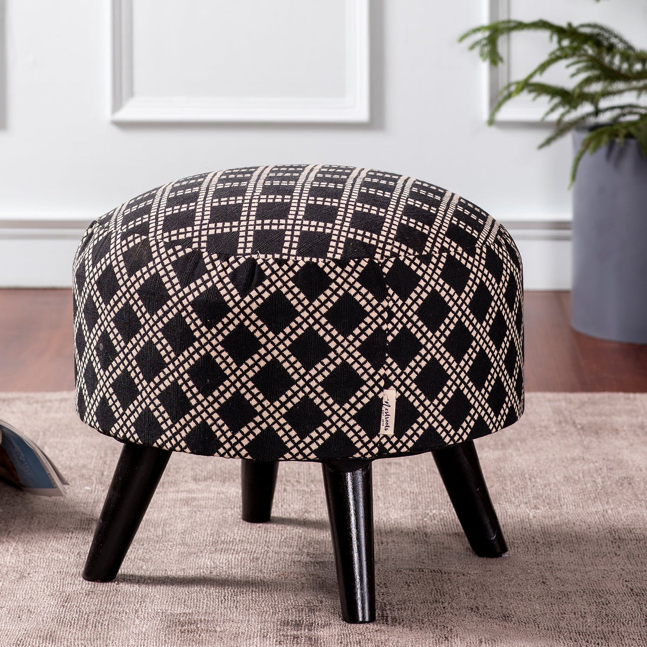 Black & White Bohemian Ottoman