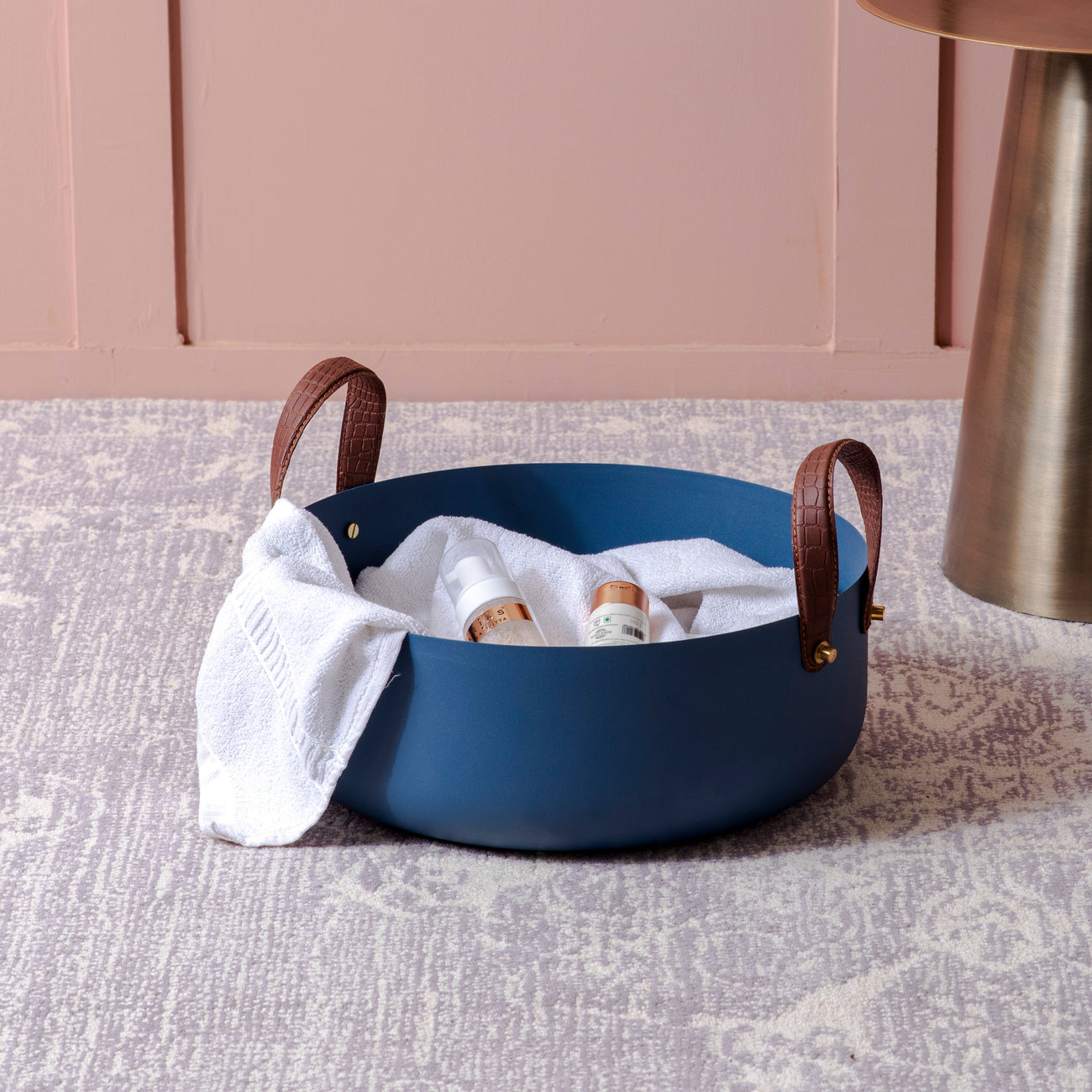 Blue Gleam Medium Metal Baskets