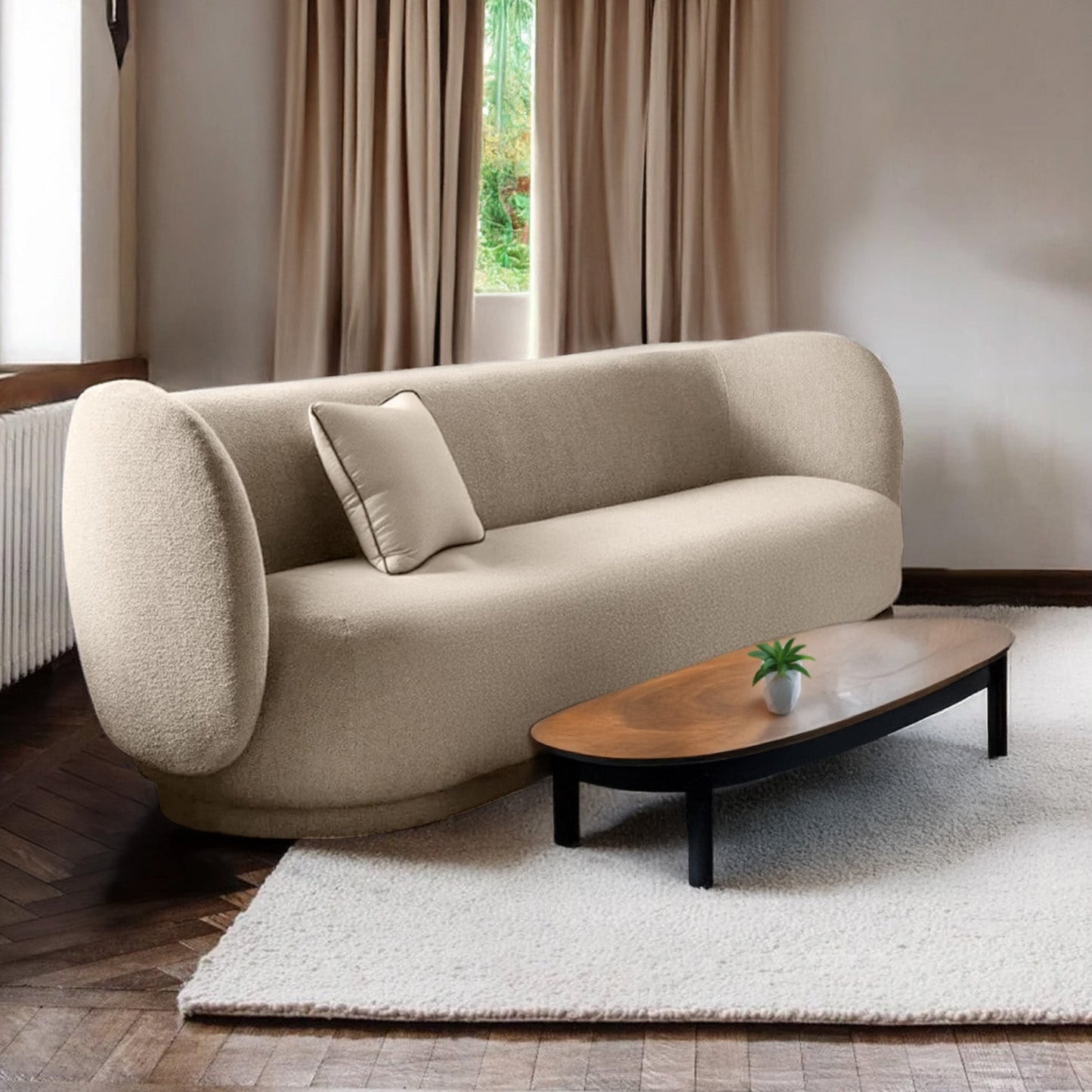 PlushPrestige Suede 3 Seater Sofa