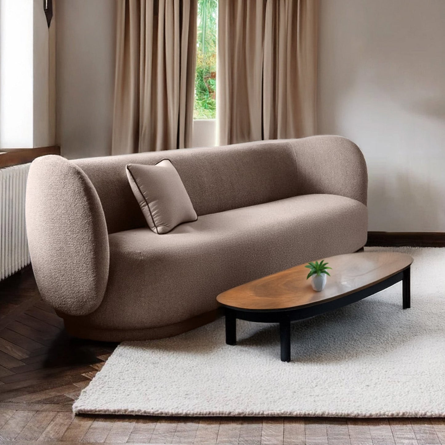 PlushPrestige Suede 3 Seater Sofa