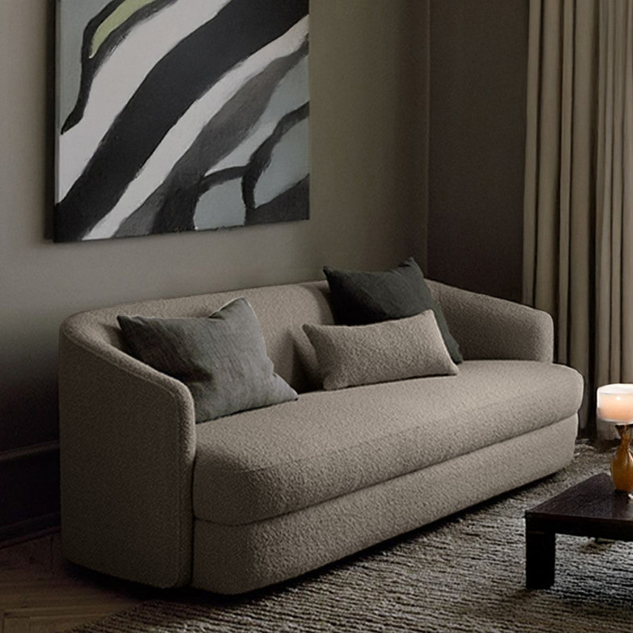 ElegantEnsemble Boucle 2 Seater Sofa