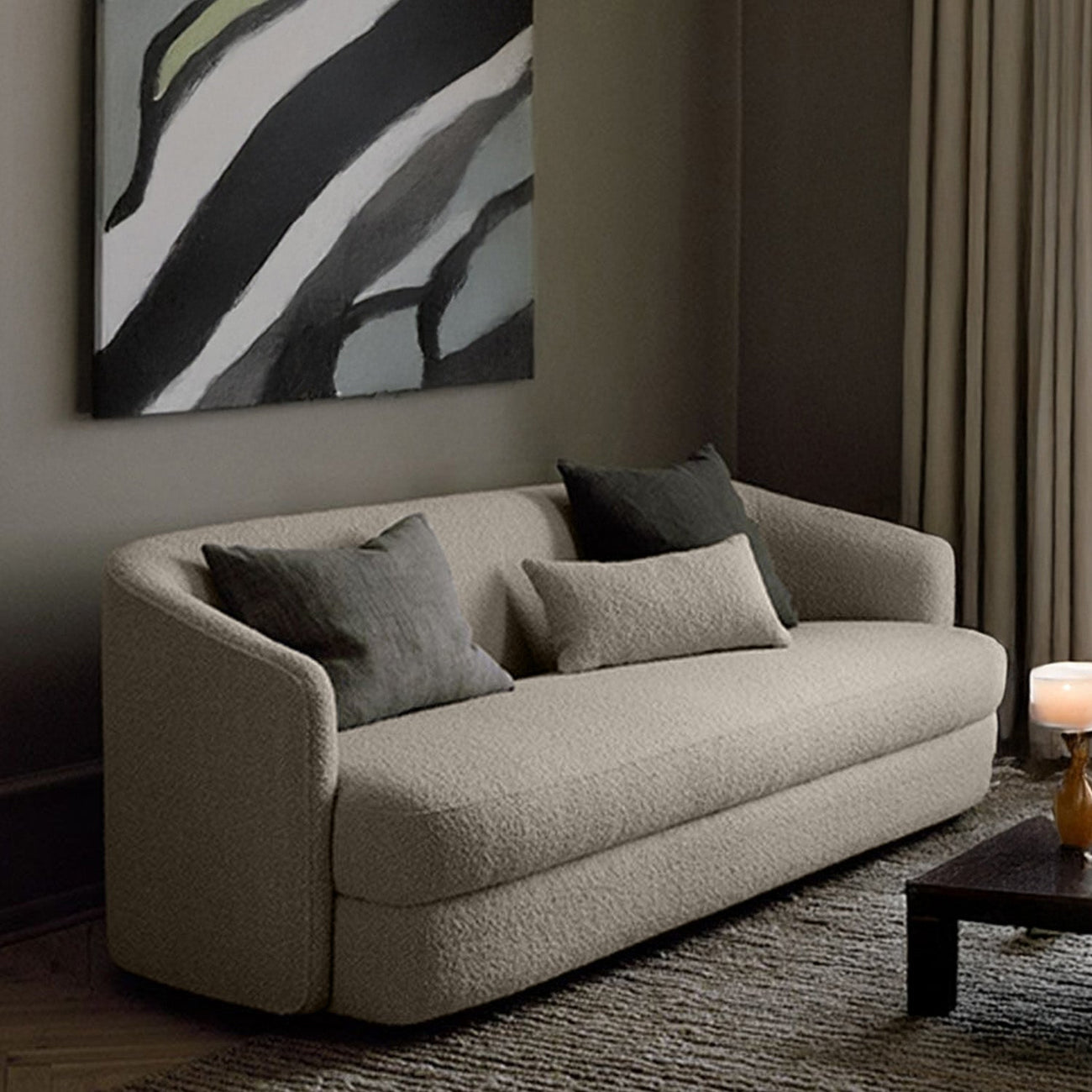 ElegantEnsemble Boucle 2 Seater Sofa