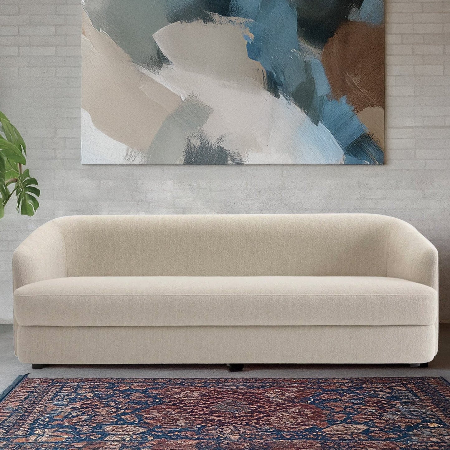 ElegantEnsemble Boucle 3 Seater Sofa