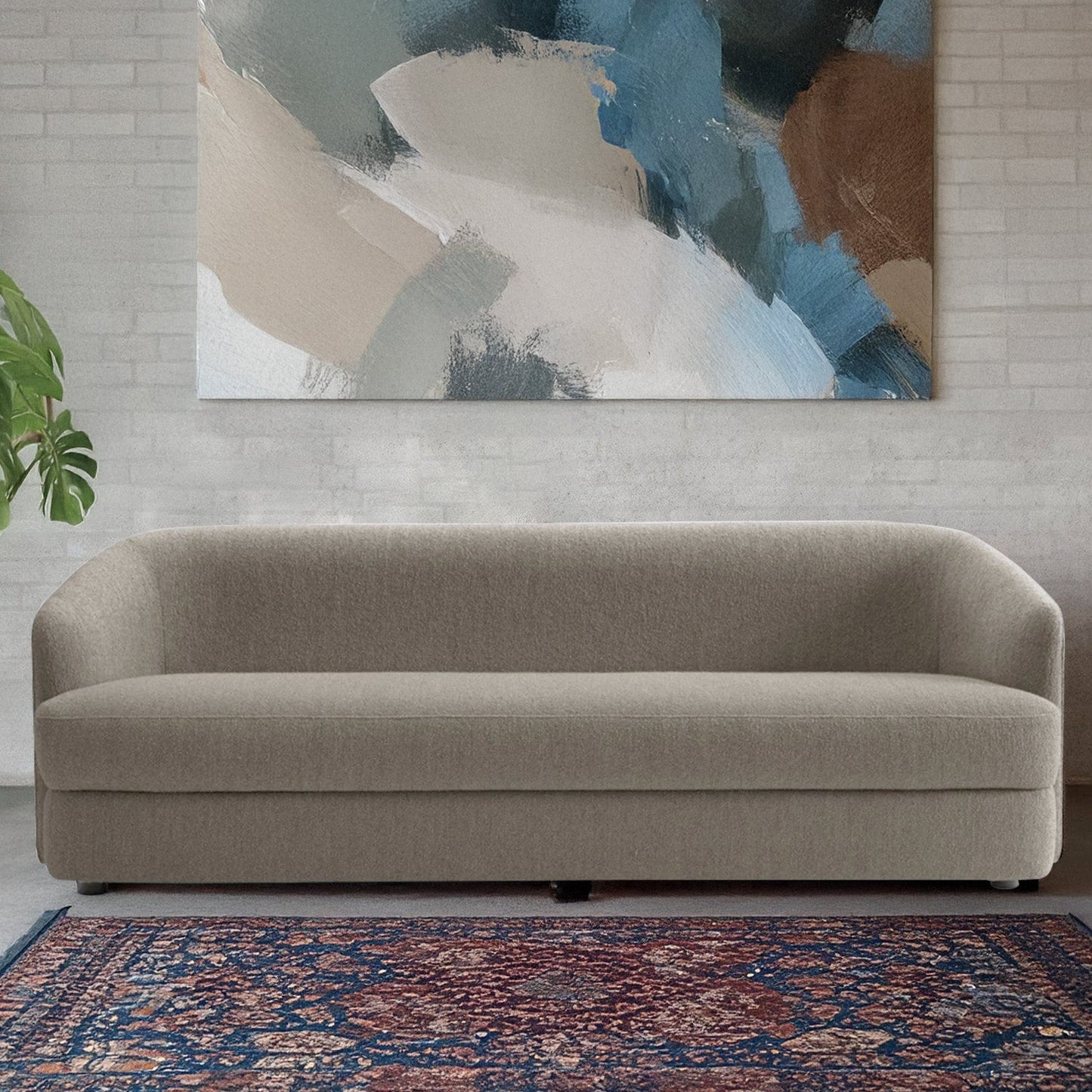 ElegantEnsemble Boucle 3 Seater Sofa
