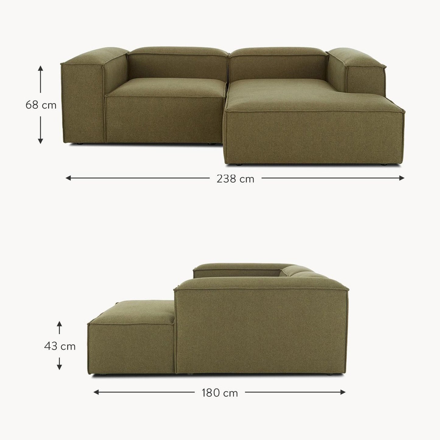 ElegantEdge 2 Seater Versatile, Comfortable L Shaped Sofa