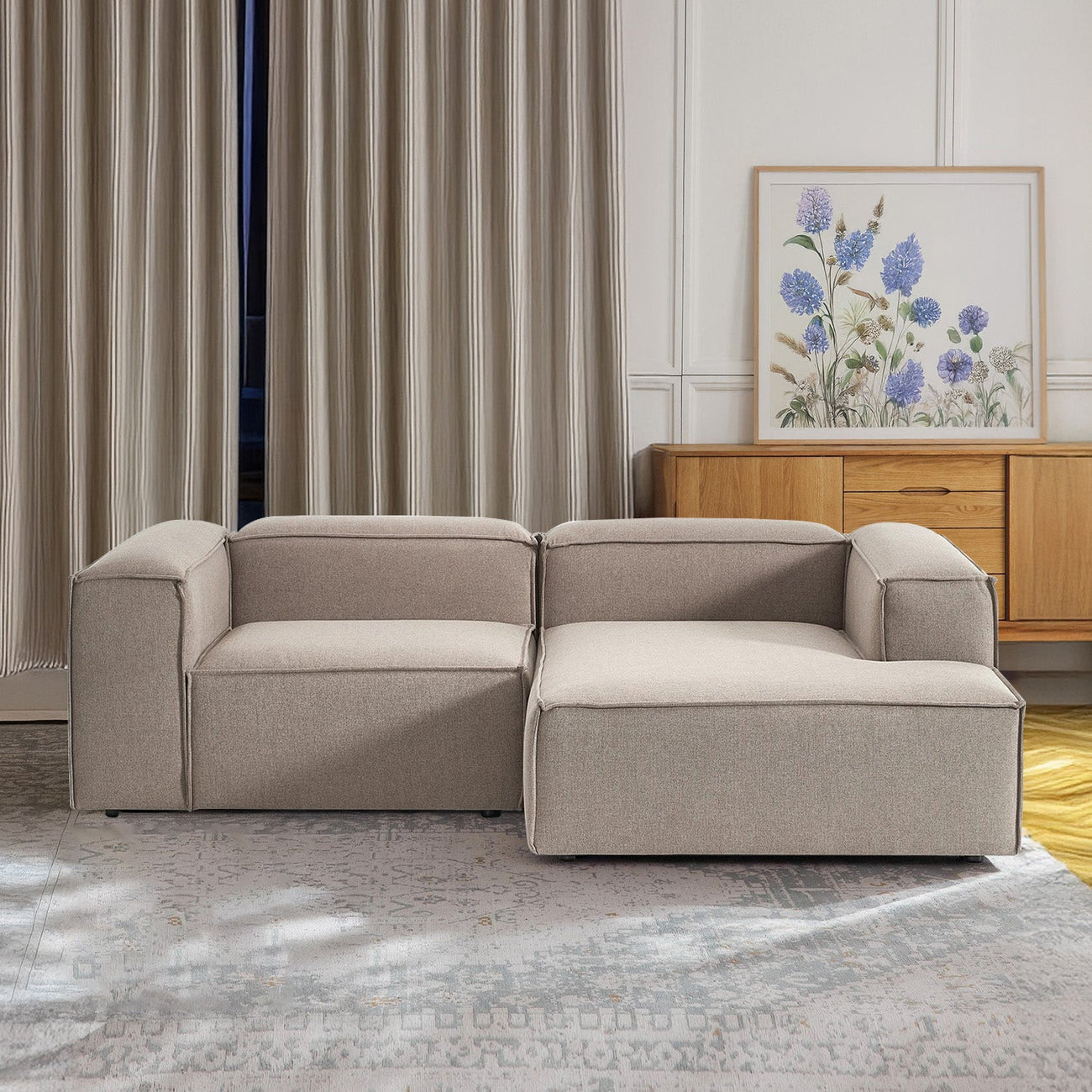 ElegantEdge 2 Seater Versatile, Comfortable L Shaped Sofa