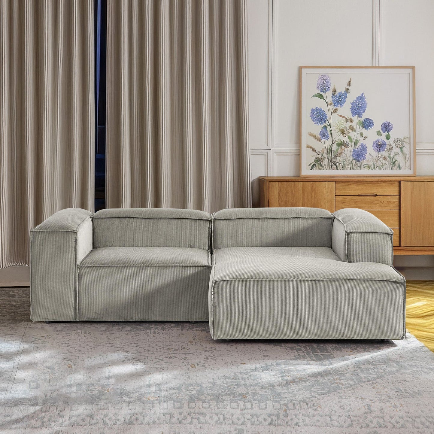 ElegantEdge 2 Seater Versatile, Comfortable L Shaped Sofa