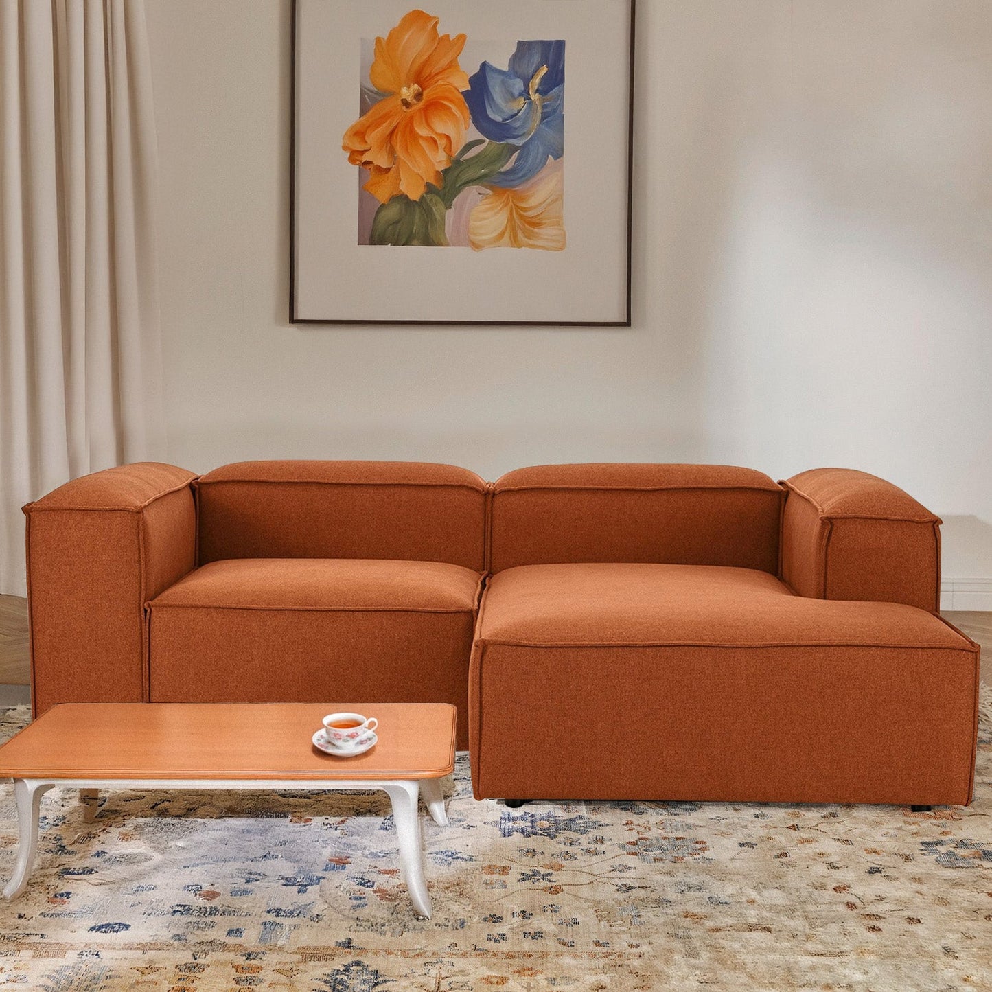 ElegantEdge 2 Seater Versatile, Comfortable L Shaped Sofa