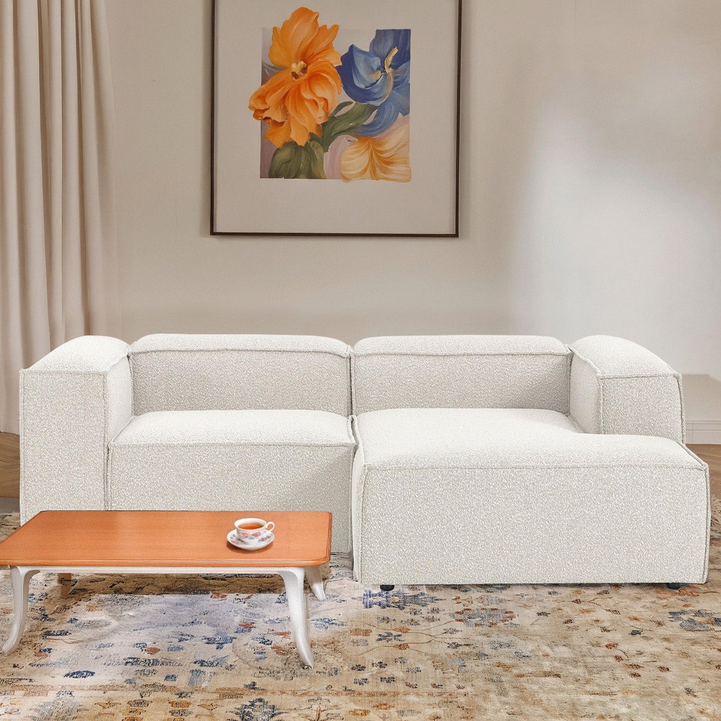 ElegantEdge 2 Seater Versatile, Comfortable L Shaped Sofa