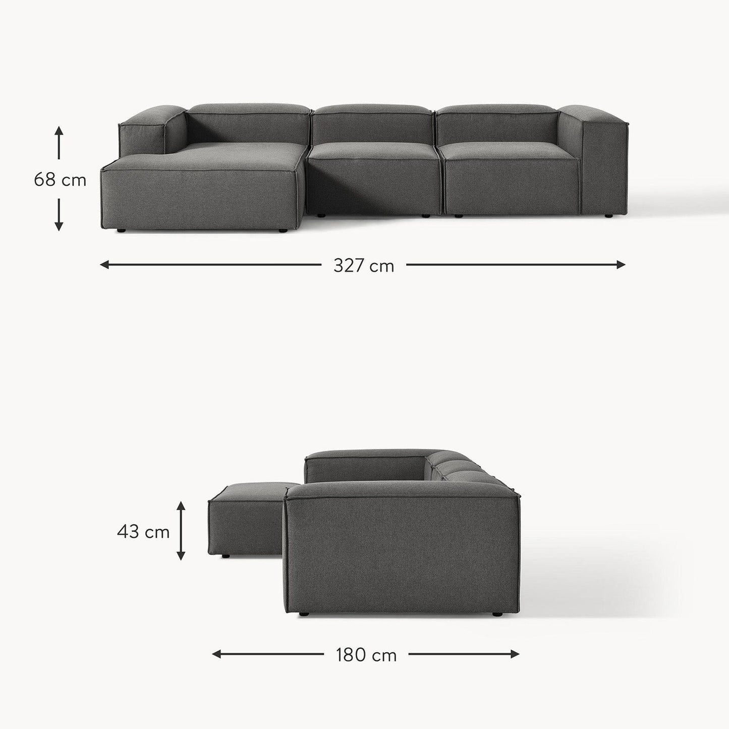 ElegantEdge 3 Seater L Shaped Sofa