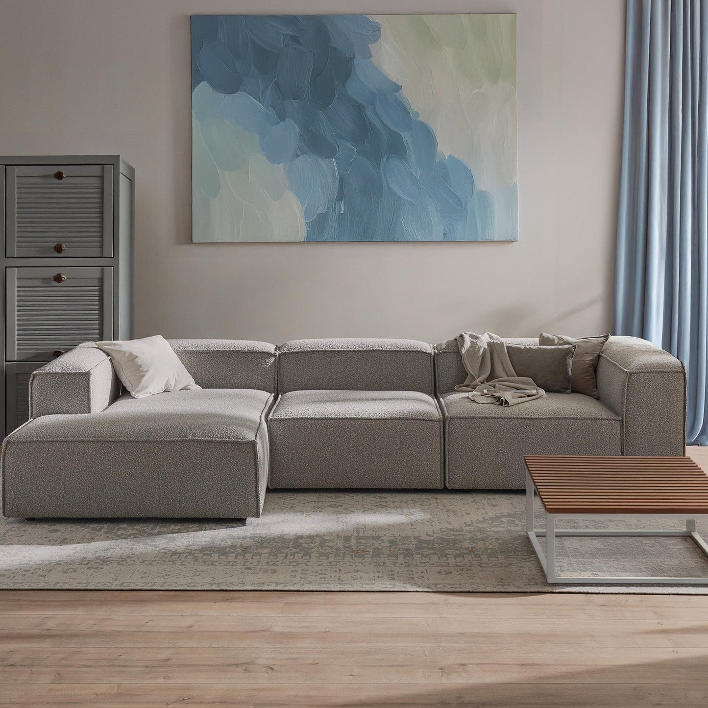 ElegantEdge 3 Seater L Shaped Sofa