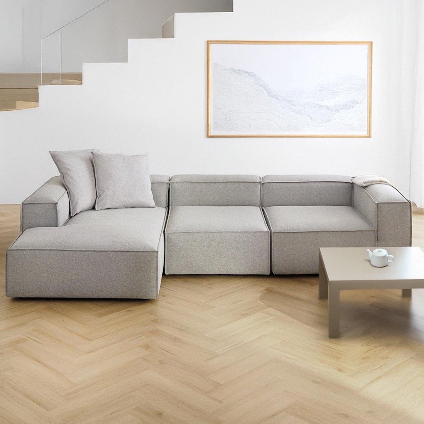 ElegantEdge 3 Seater L Shaped Sofa