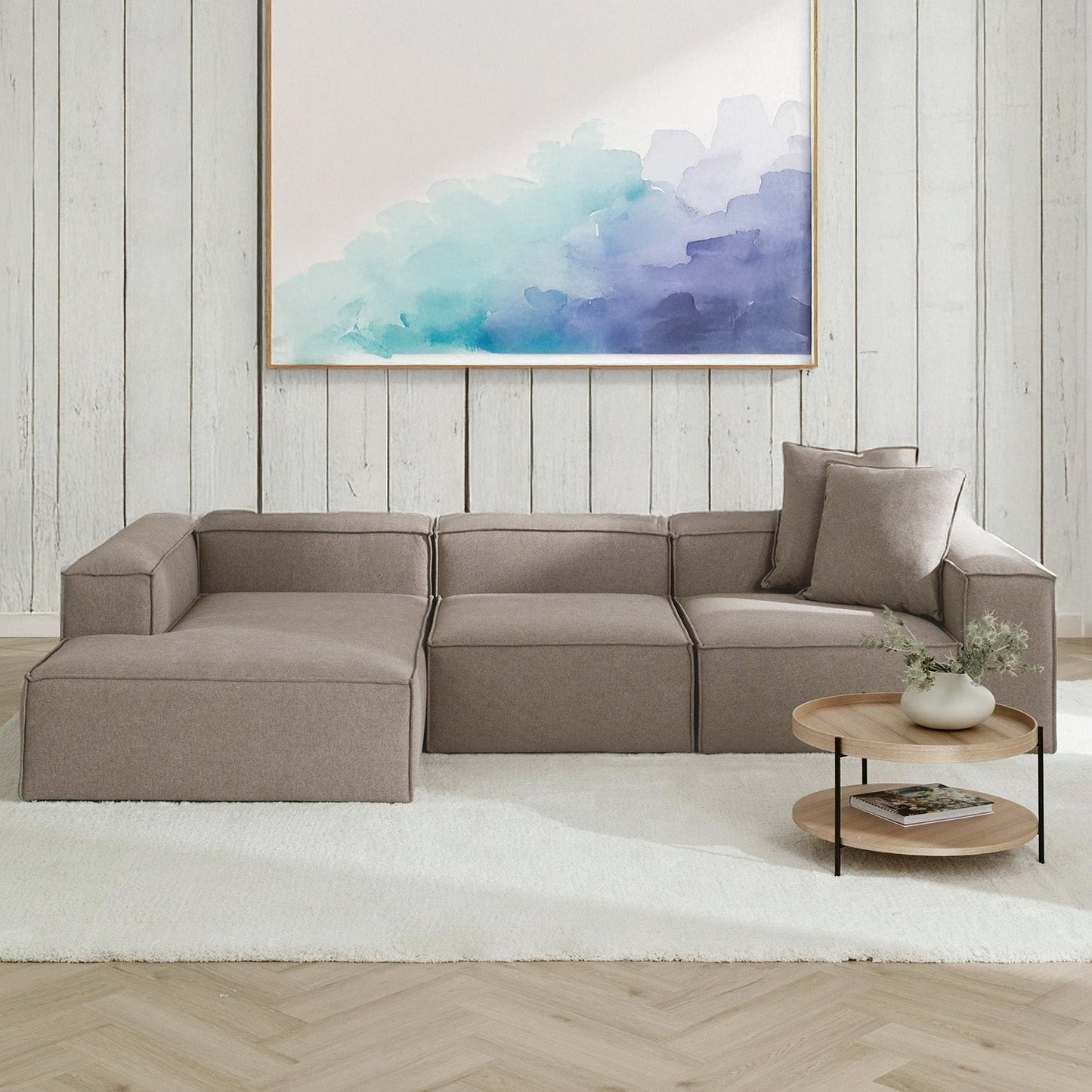 ElegantEdge 3 Seater L Shaped Sofa