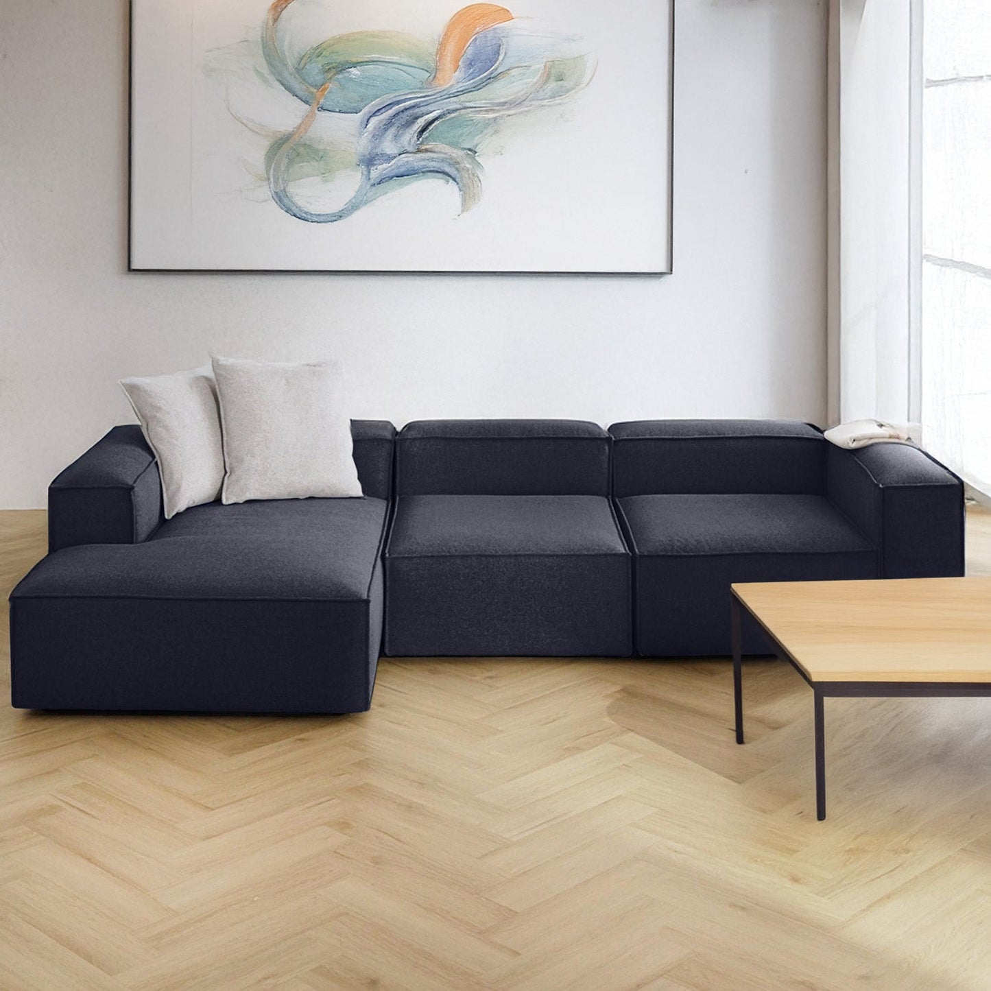 ElegantEdge 3 Seater L Shaped Sofa