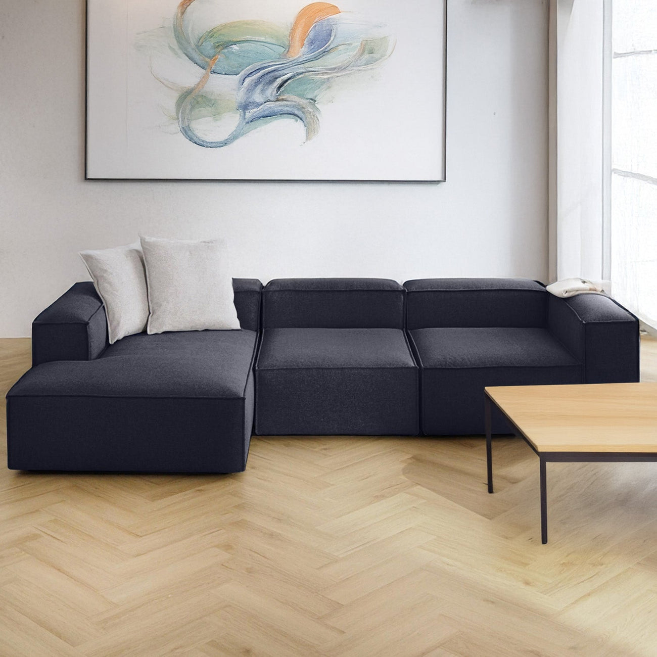 ElegantEdge 3 Seater L Shaped Sofa