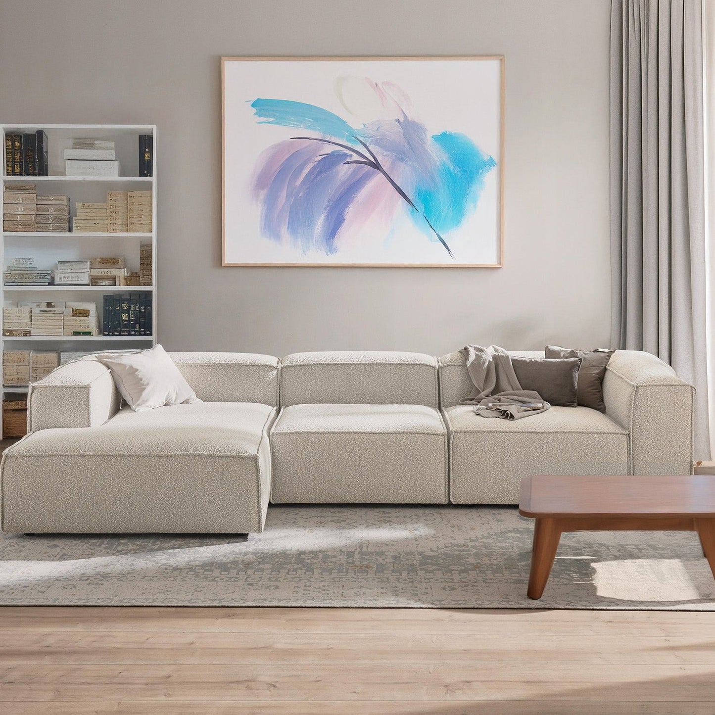 ElegantEdge 3 Seater L Shaped Sofa