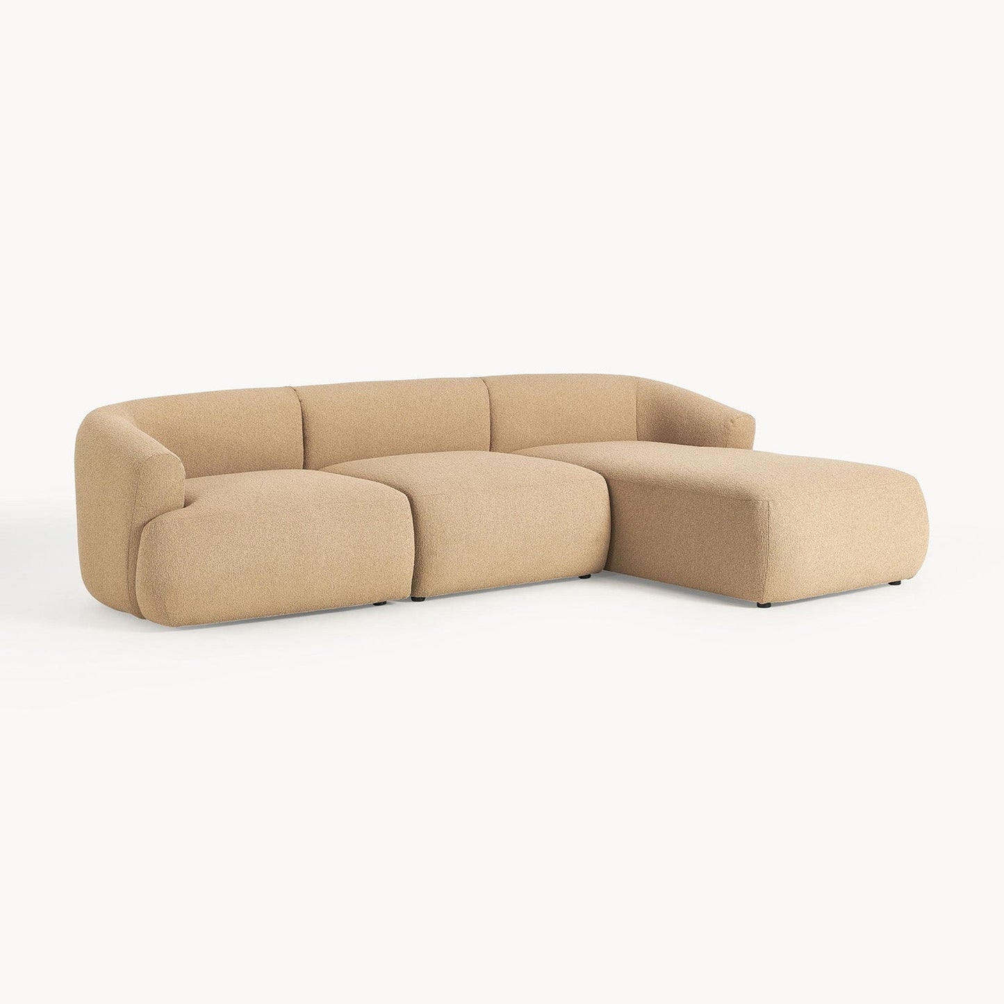 ZenLiving 3 Seater Boucle L Shaped Sofa
