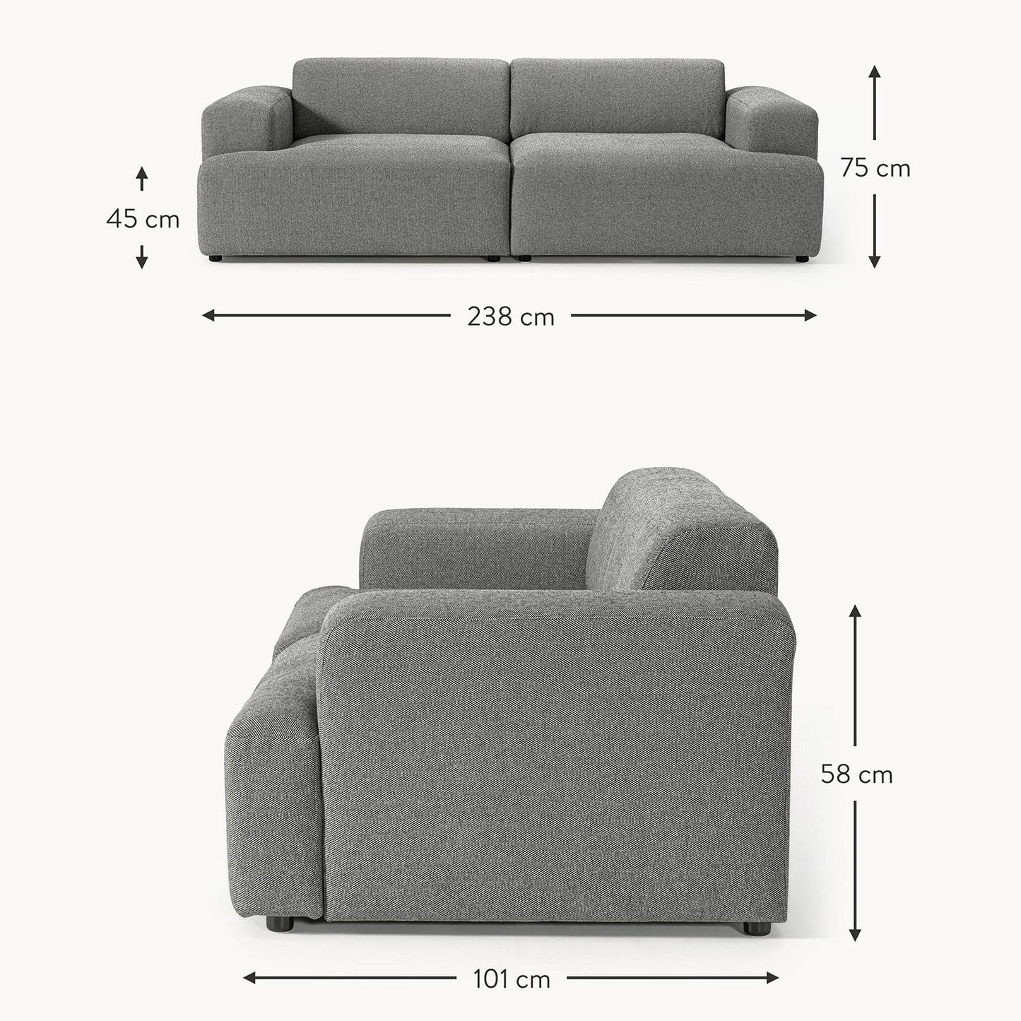 ComfortHaven 2 Seater Sofa
