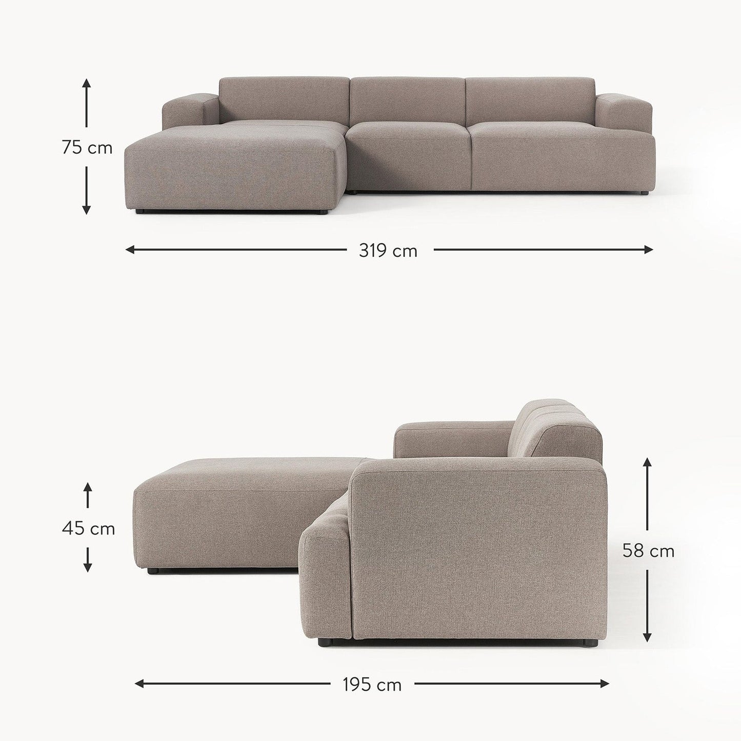 ComfortHaven 3 Seater L Shaped Sofa