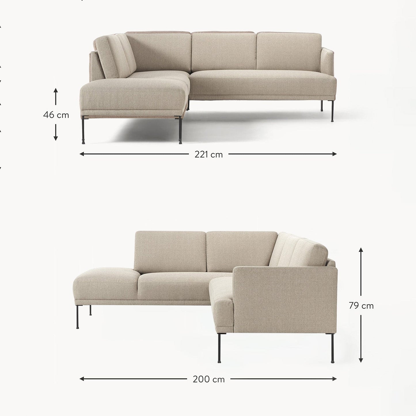 ModernElegance L Shaped 5 Seater