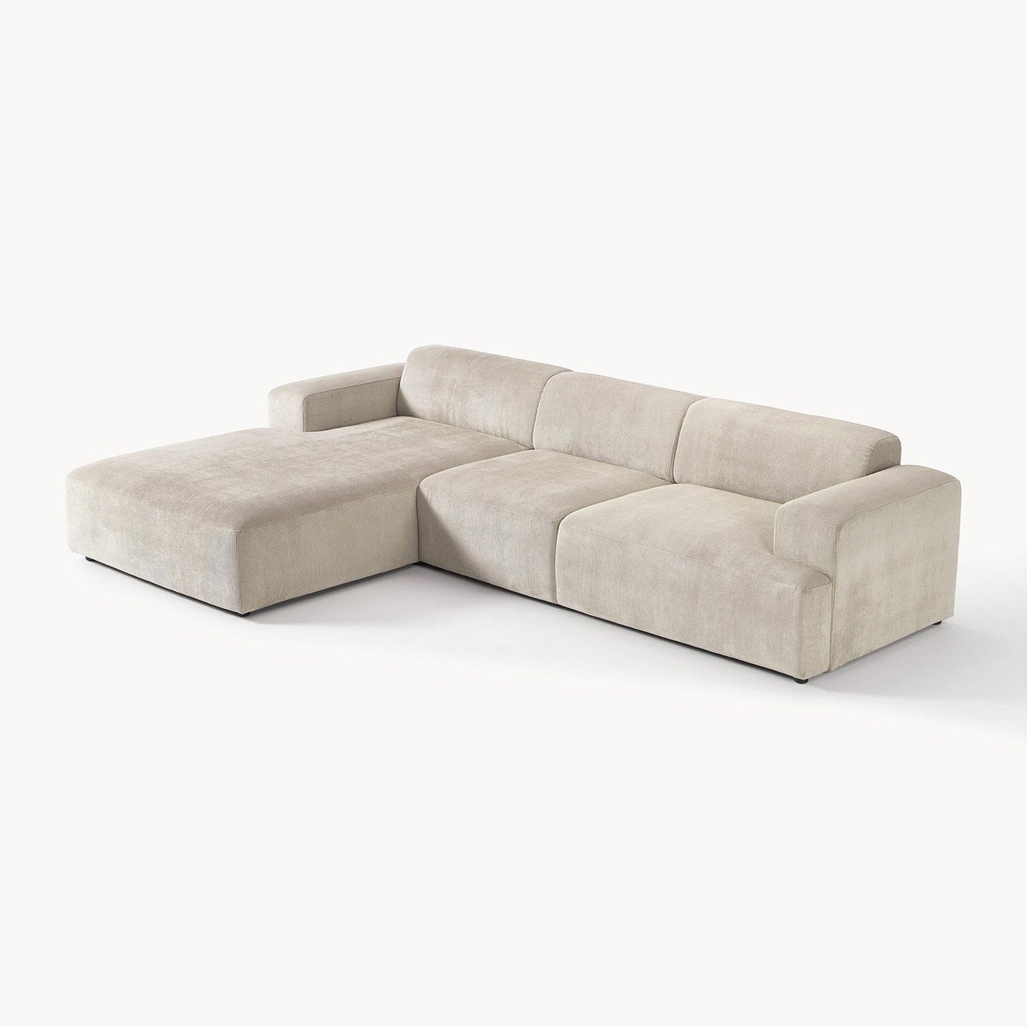 Sophisticated Comfort Corduroy 3 Seater L Shaped Sofa
