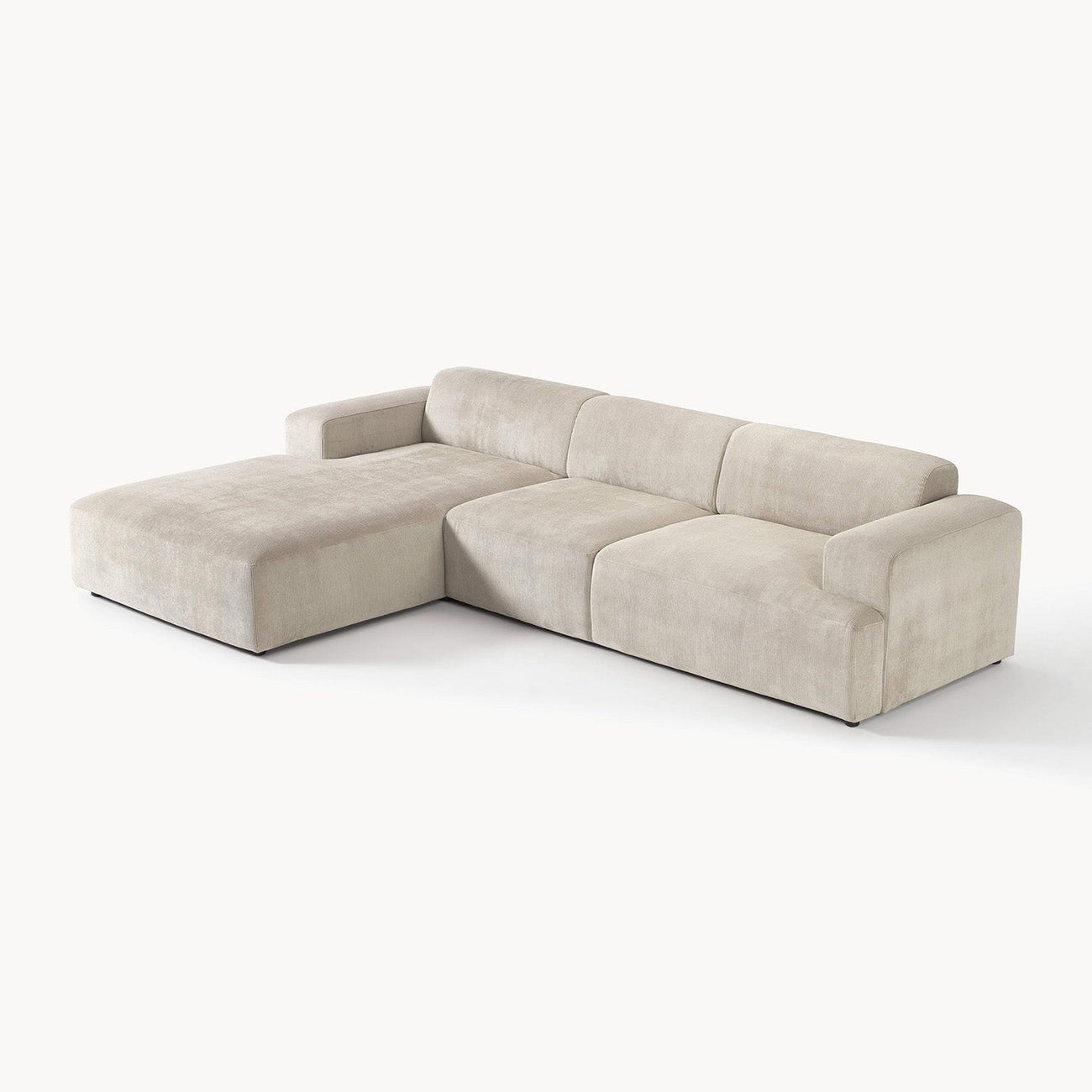 Sophisticated Comfort Corduroy 3 Seater L Shaped Sofa