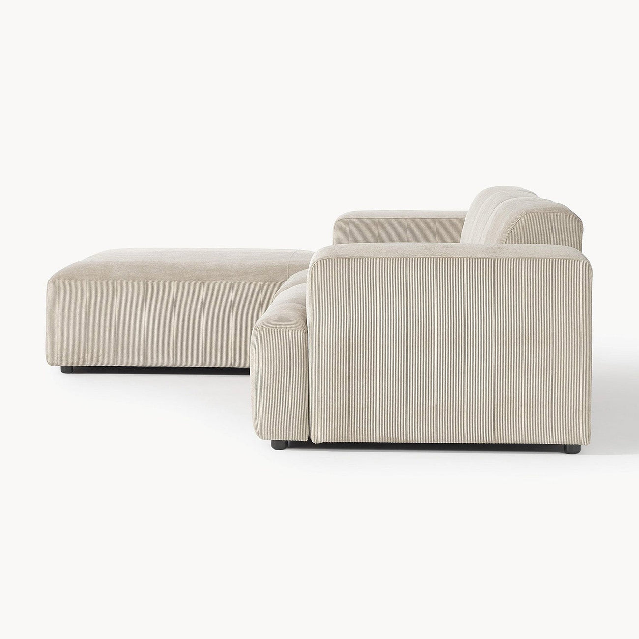 Sophisticated Comfort Corduroy 3 Seater L Shaped Sofa