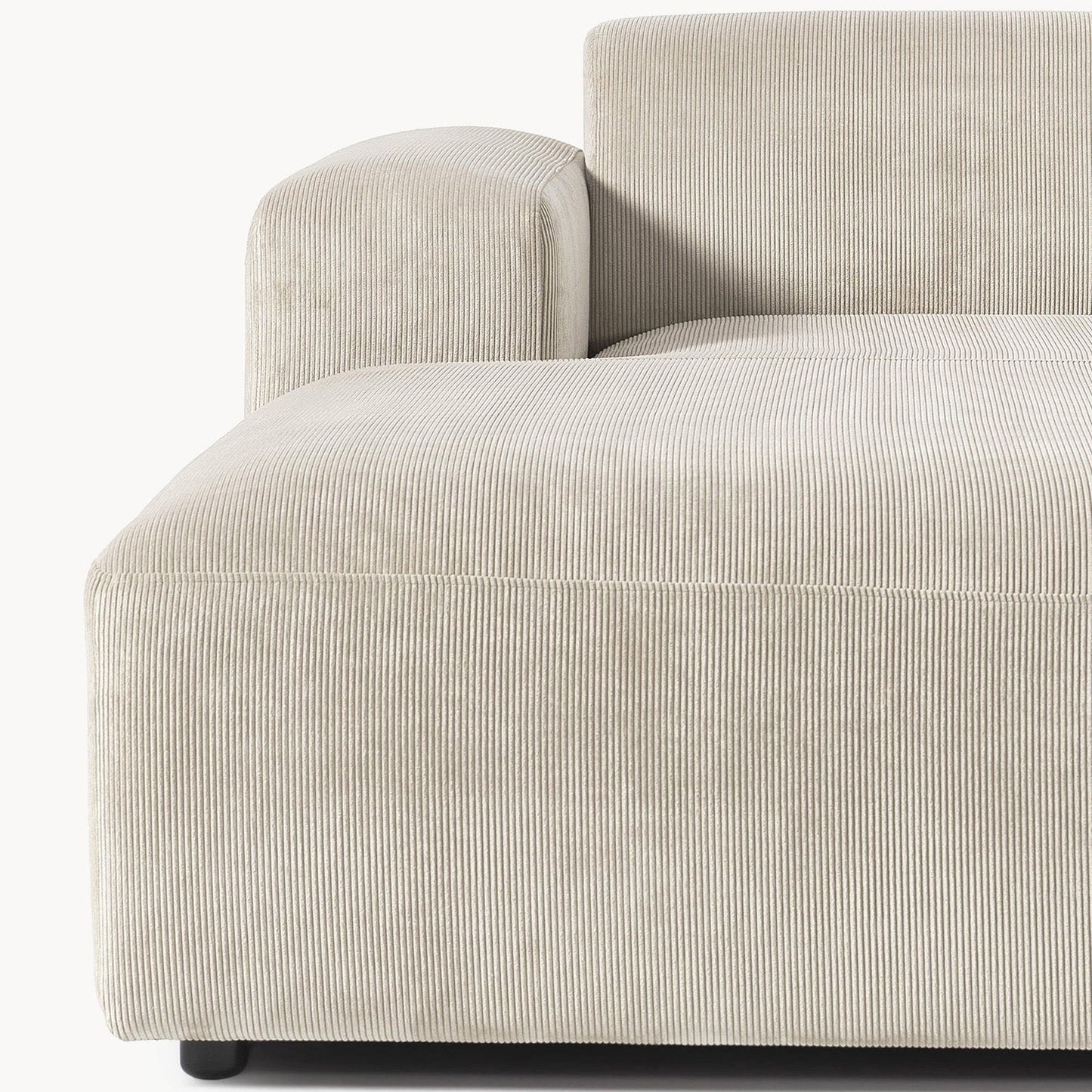 Sophisticated Comfort Corduroy 3 Seater L Shaped Sofa