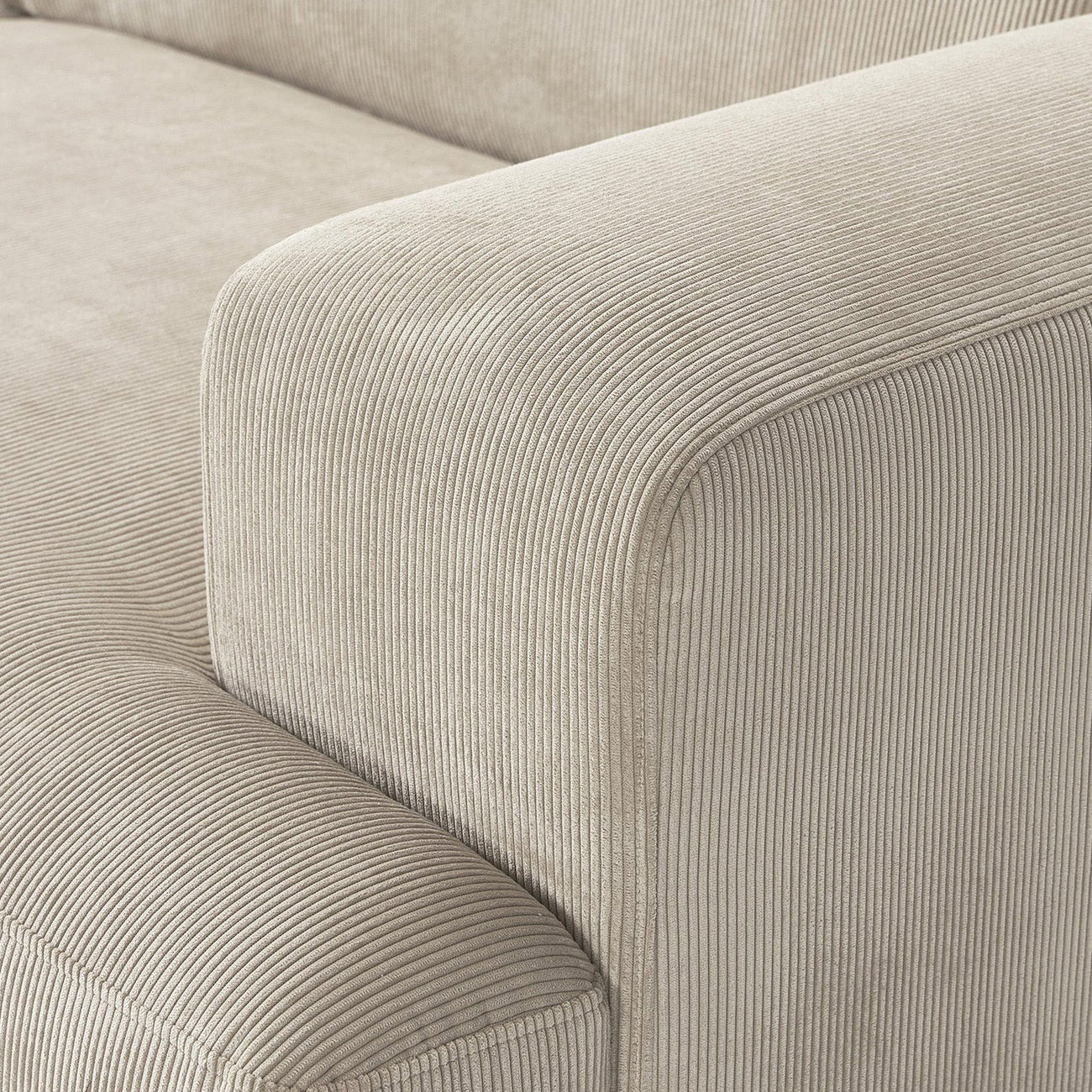 Sophisticated Comfort Corduroy 3 Seater L Shaped Sofa