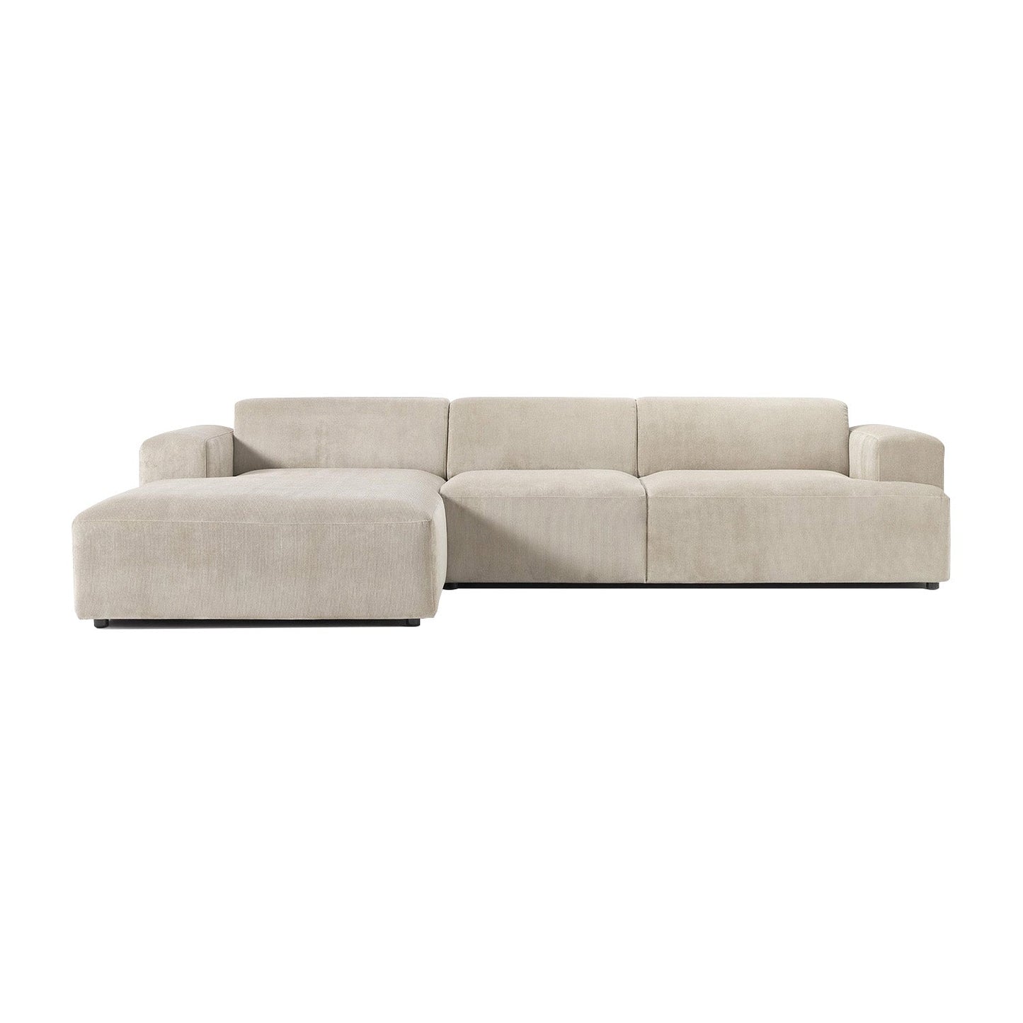 Sophisticated Comfort Corduroy 3 Seater L Shaped Sofa