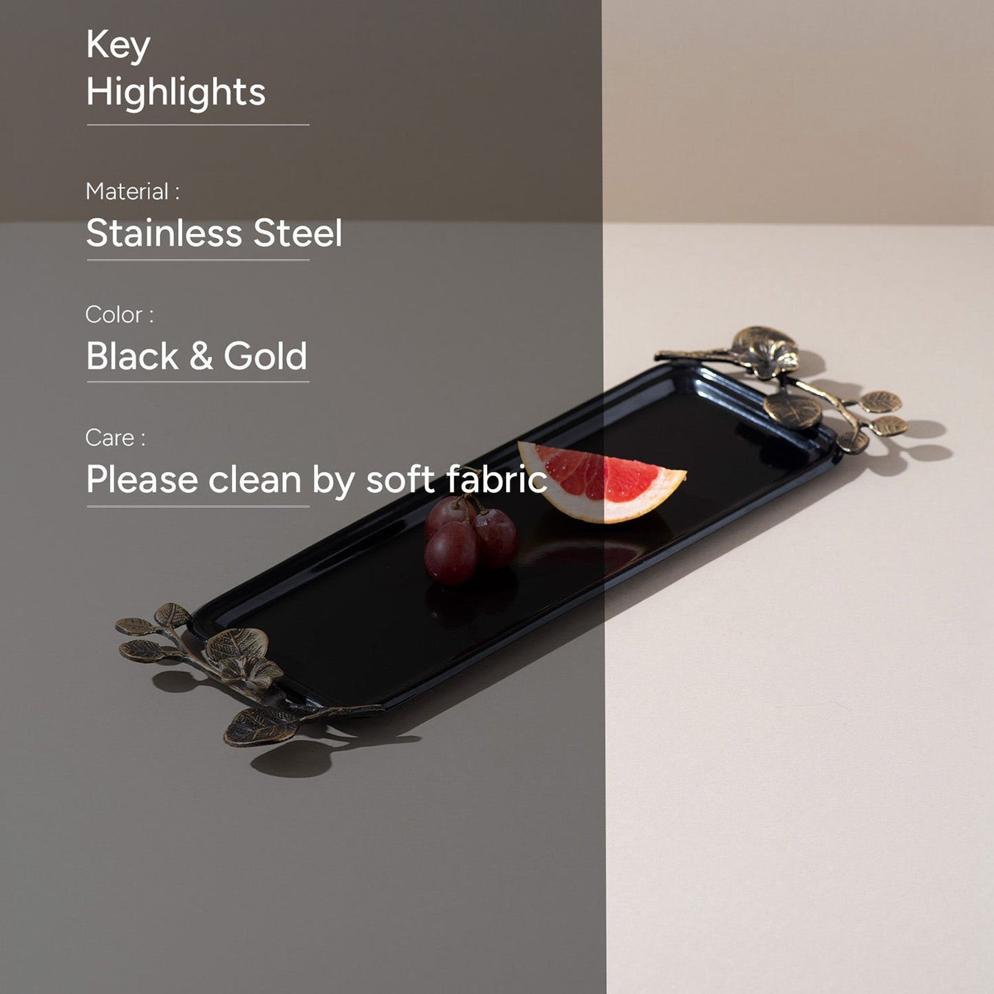 The Masterful Metal Tray Glossy Black