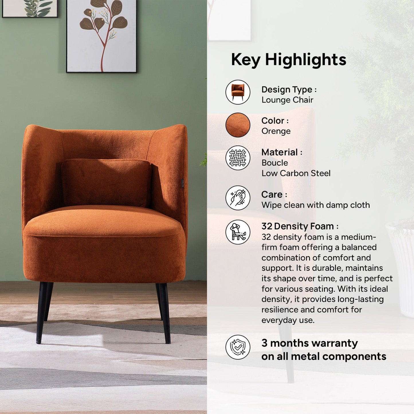 Boucle Lounge Chairs