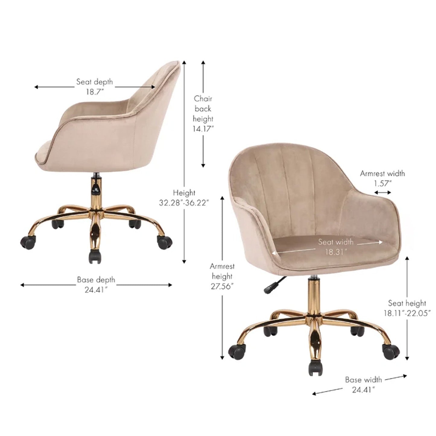 Luxury Tufted Office Chairs With Wheels