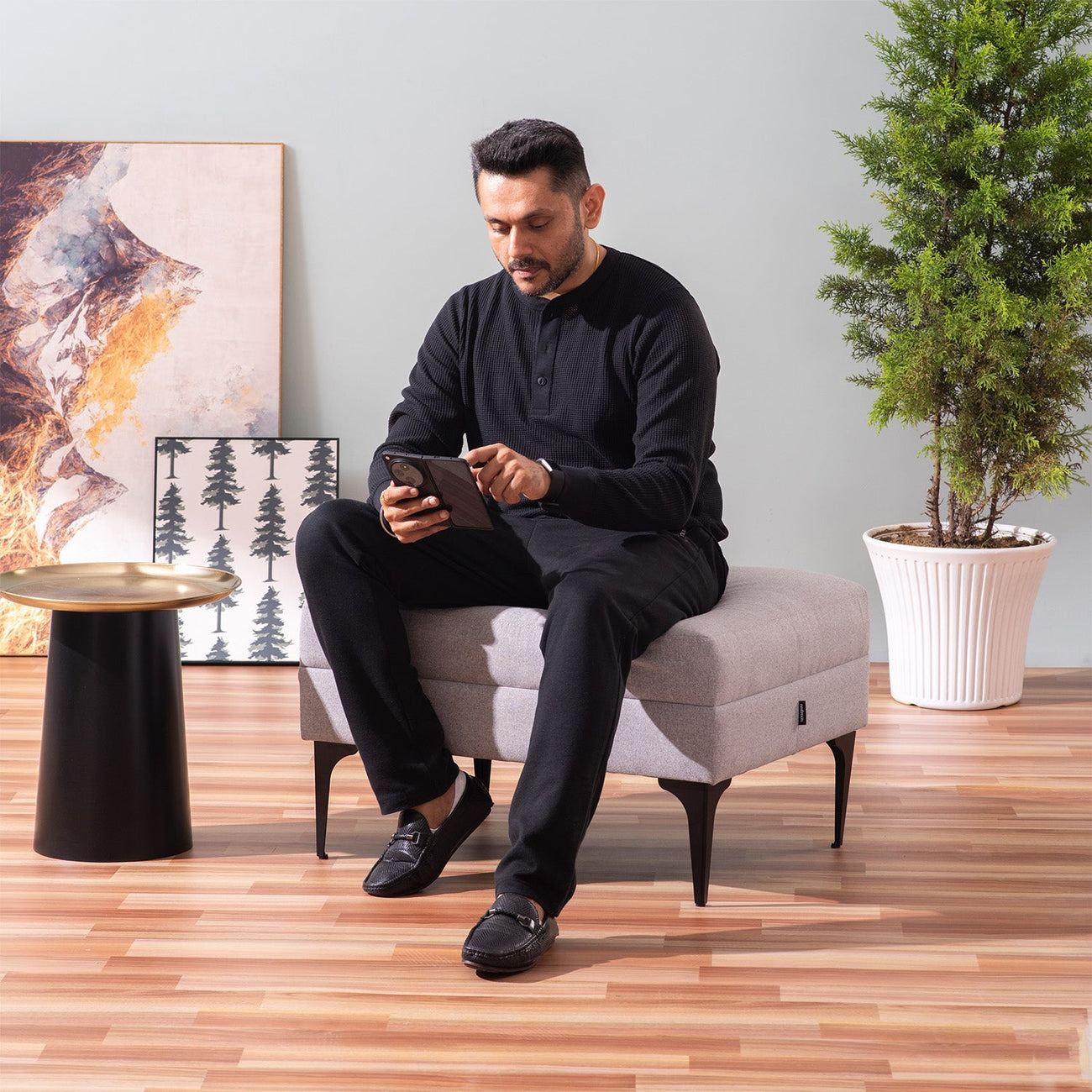 Cloud Cube Metallic Stools