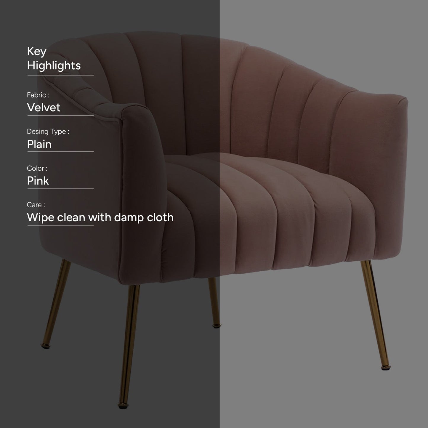 Velvet Stitch Lounge Chair