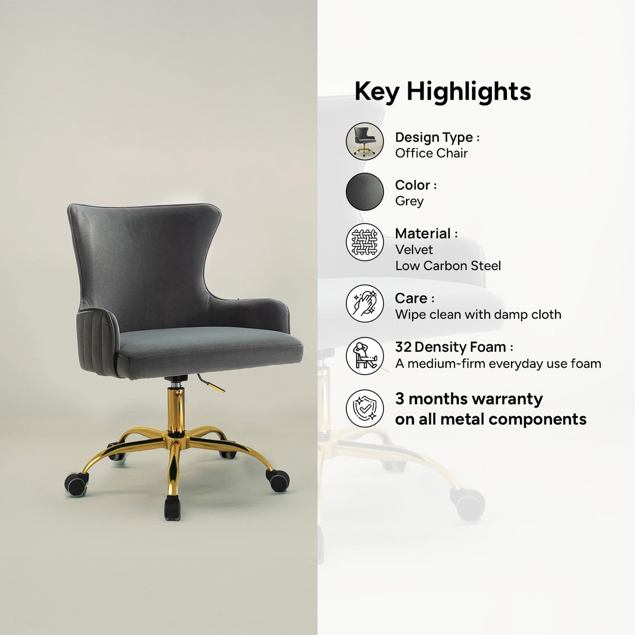 Velvet Sleek Office Chairs