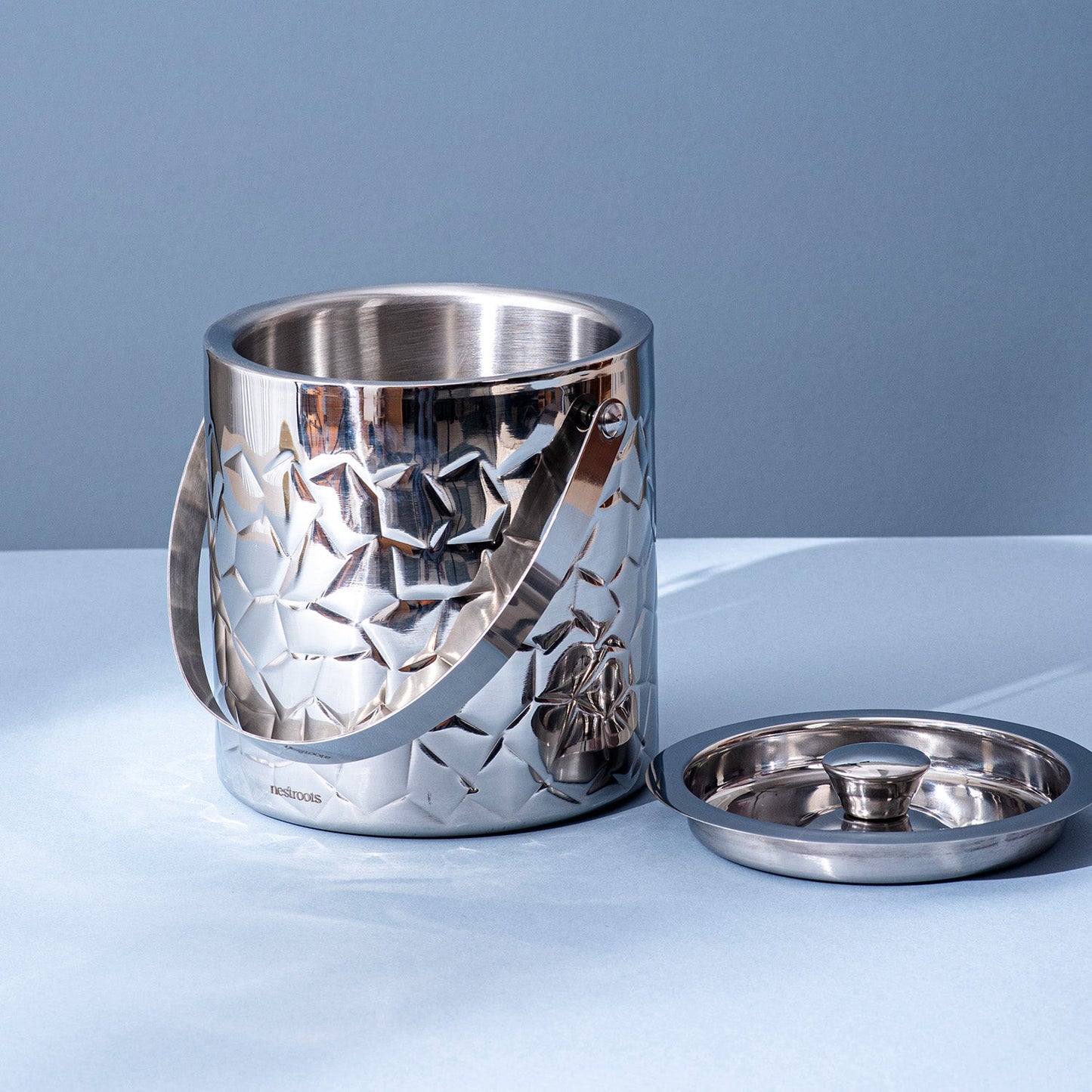 Silver Ice Bucket Double walled for Sophisticated Stainless Steel
