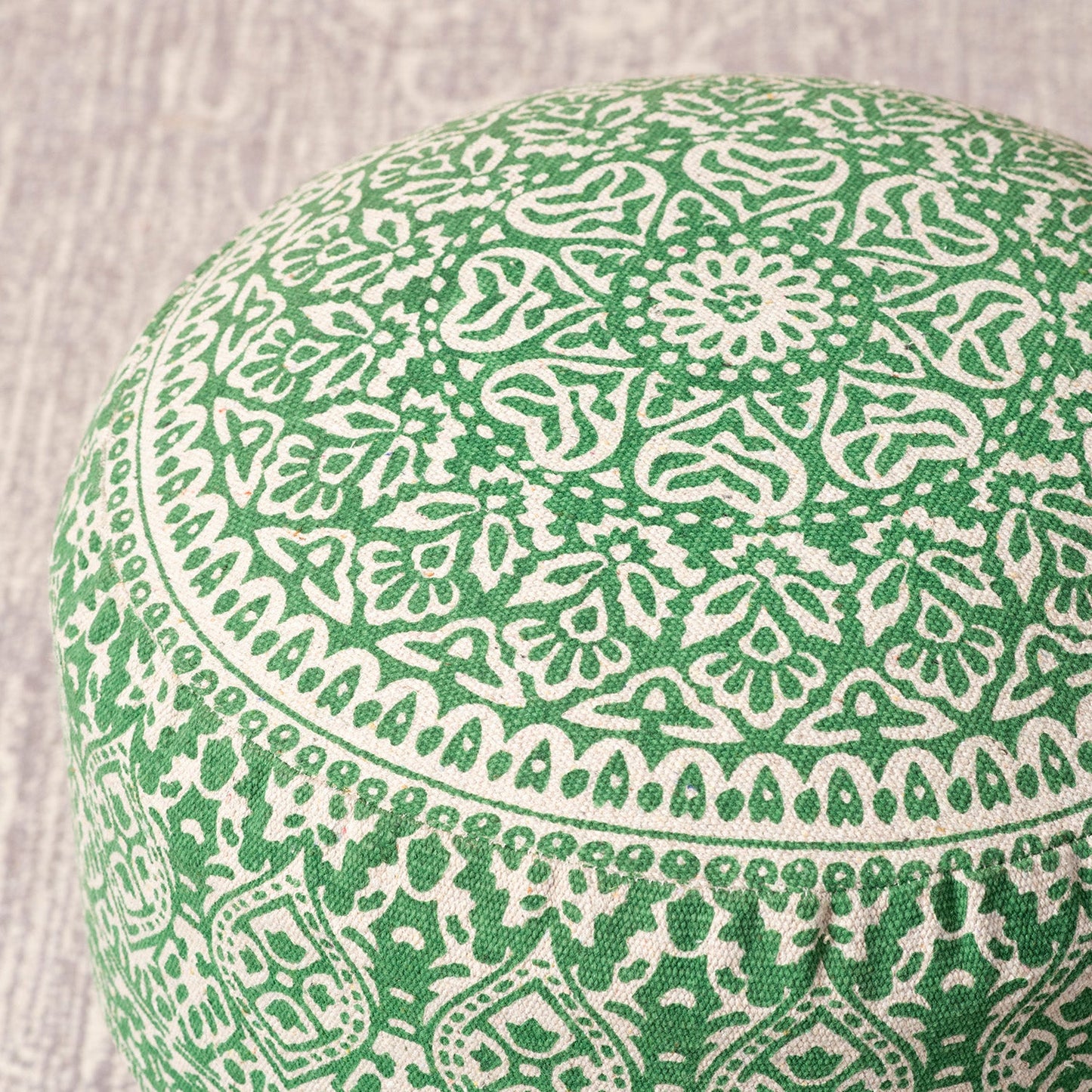 Mandala Fabric Wooden Ottomans 14″