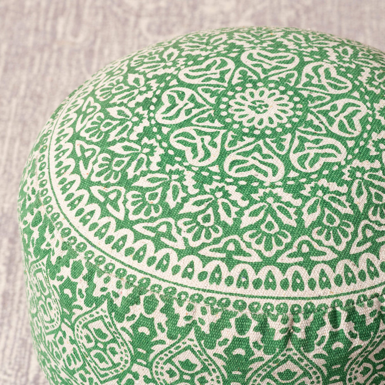 Mandala Fabric Wooden Ottomans 14″