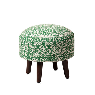 Mandala Fabric Wooden Ottomans 14″