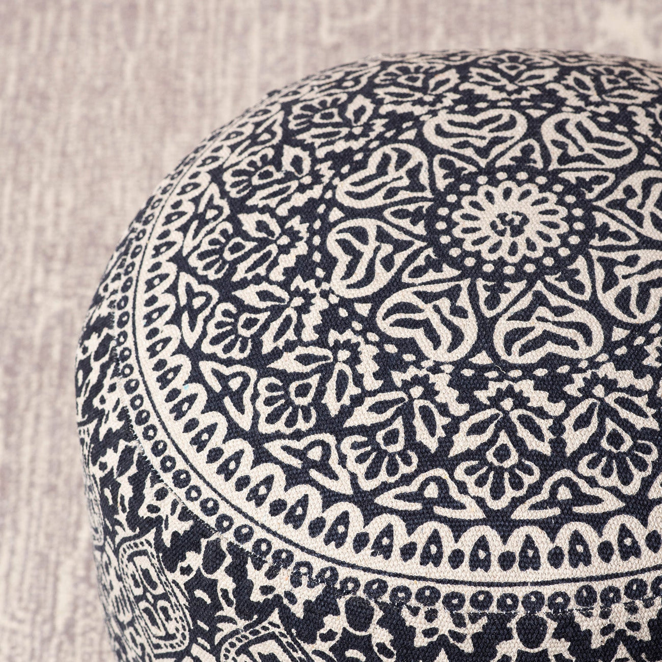 Nestroots Botanic Fabric Wooden Ottomans 17"