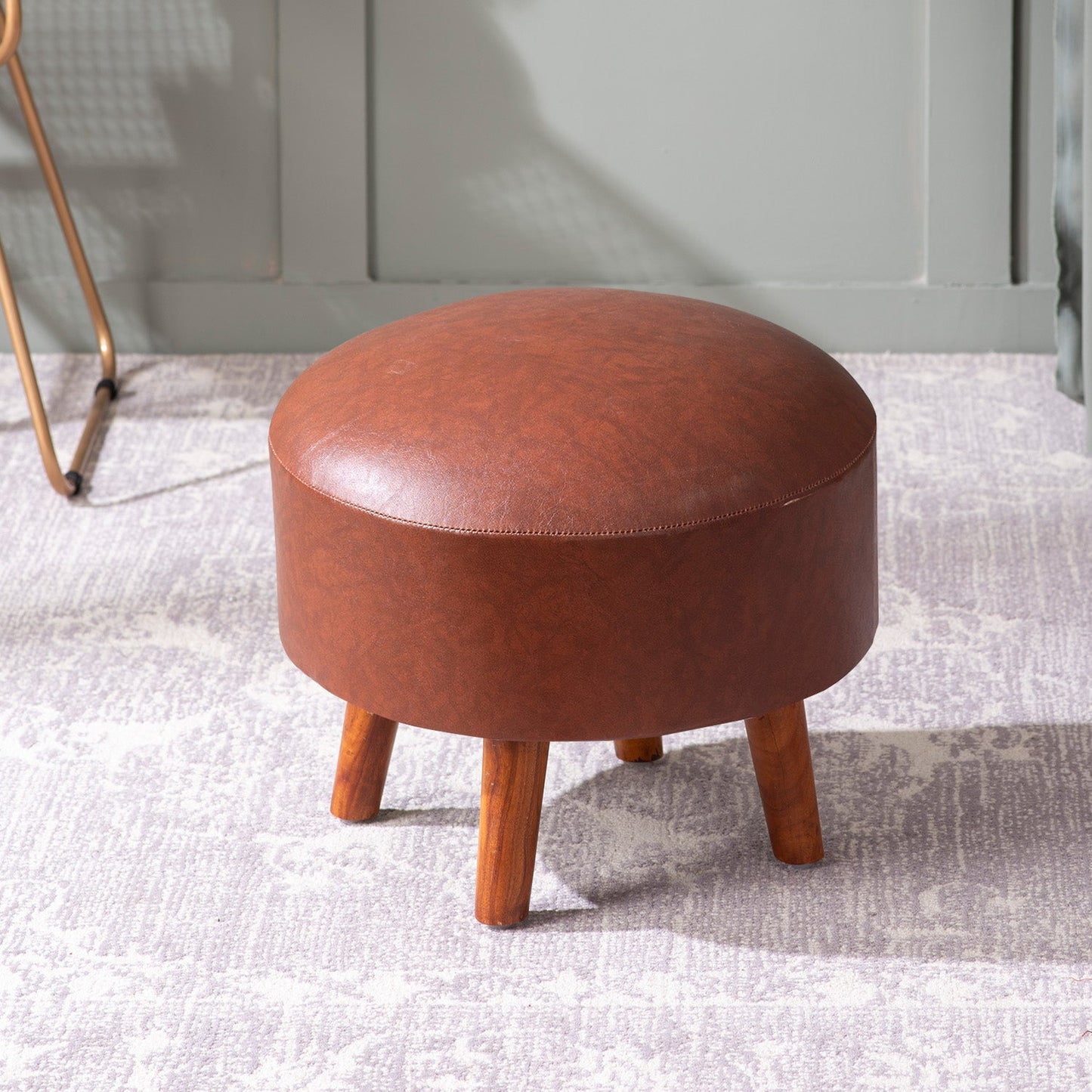 Brick Forest Faux Leather Ottomans
