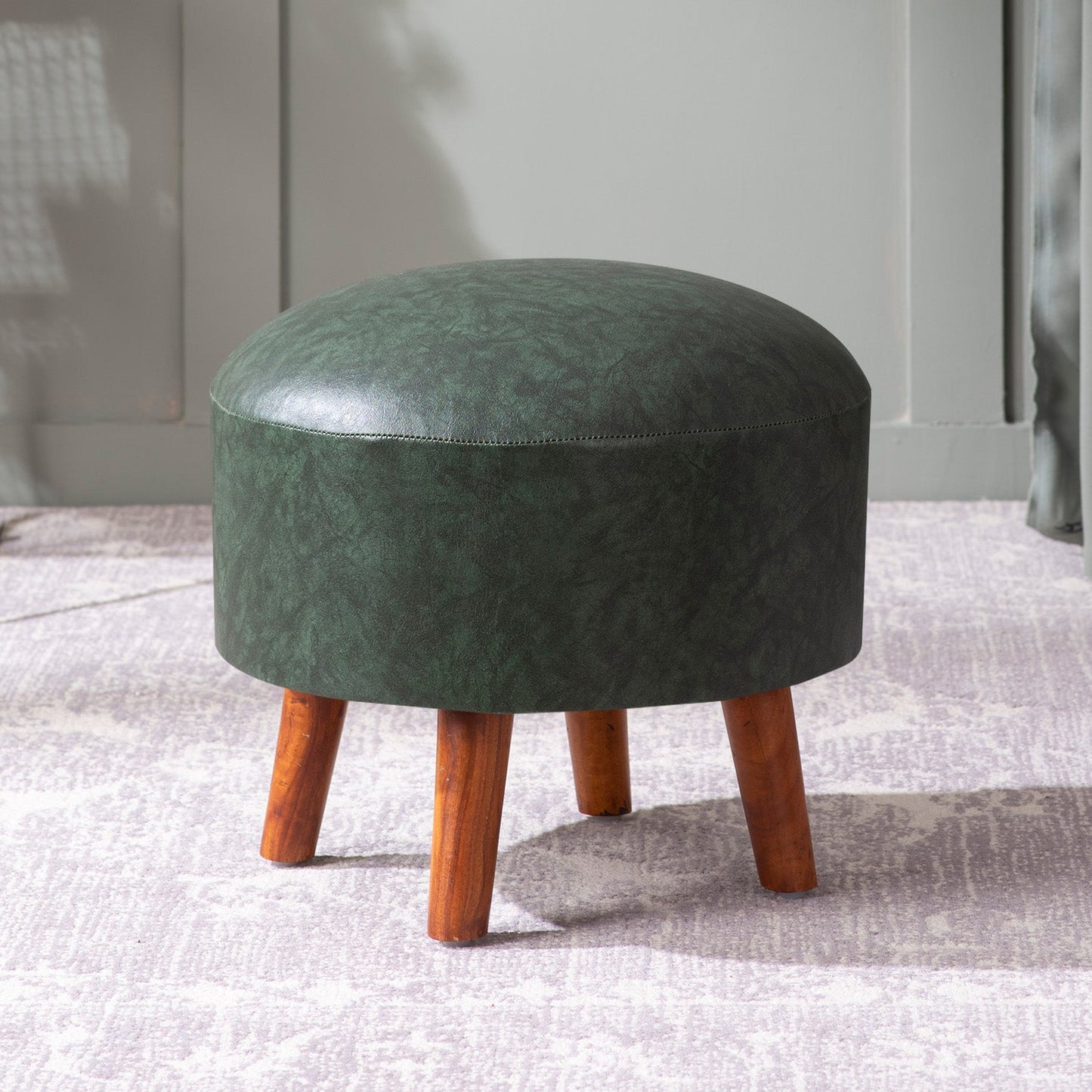 Brick Forest Faux Leather Ottomans