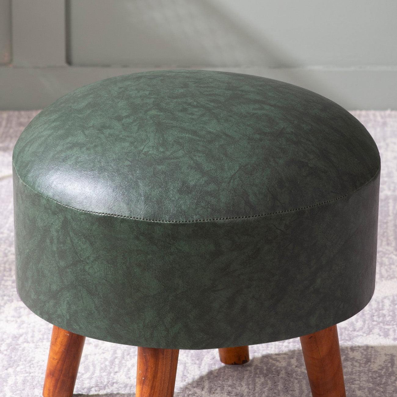 Brick Forest Faux Leather Ottomans