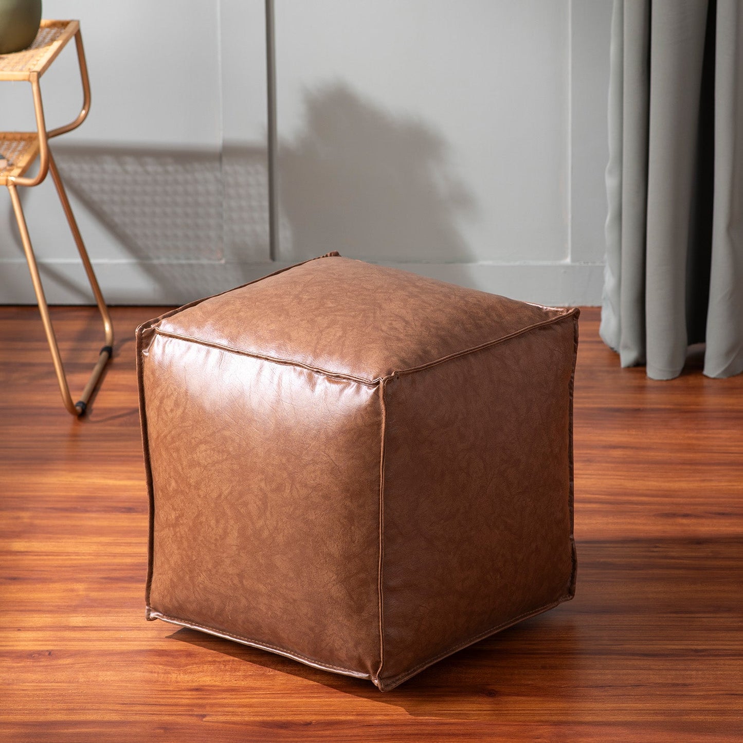 Cuboid Collection Faux Leather Poufs