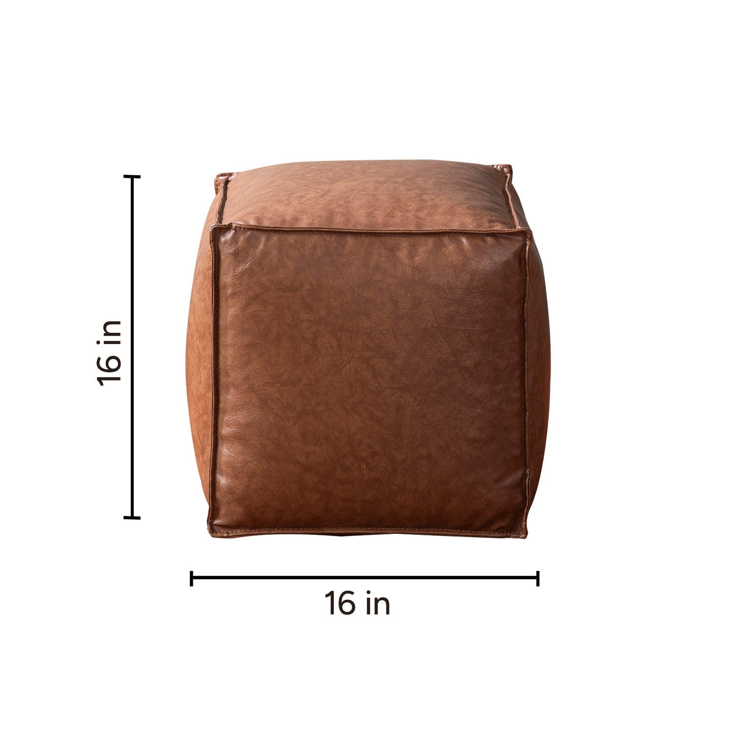 Cuboid Collection Faux Leather Poufs