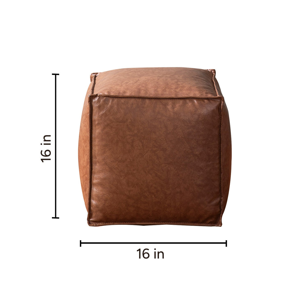 Cuboid Collection Faux Leather Poufs