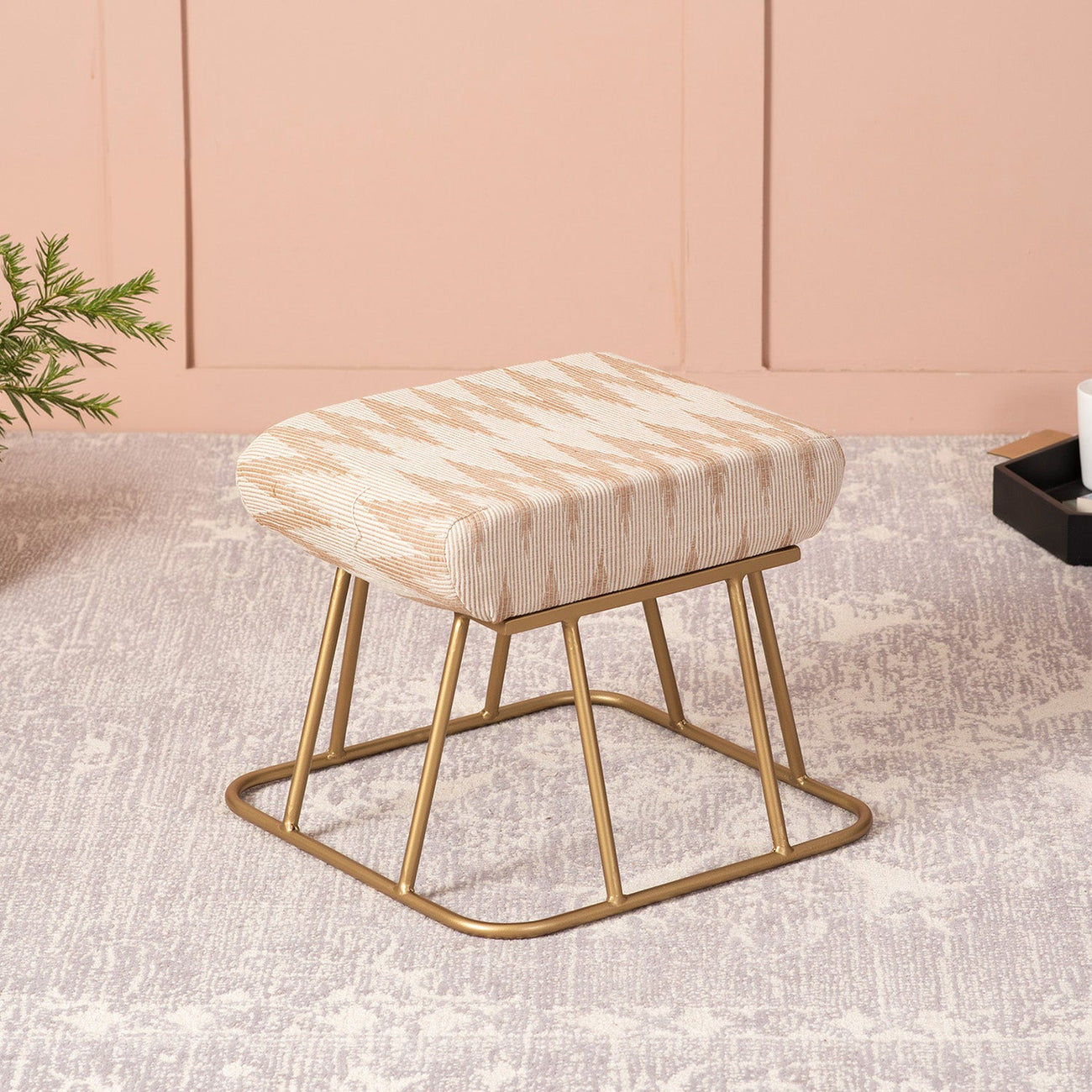 Crest Jacquard Metallic Stools