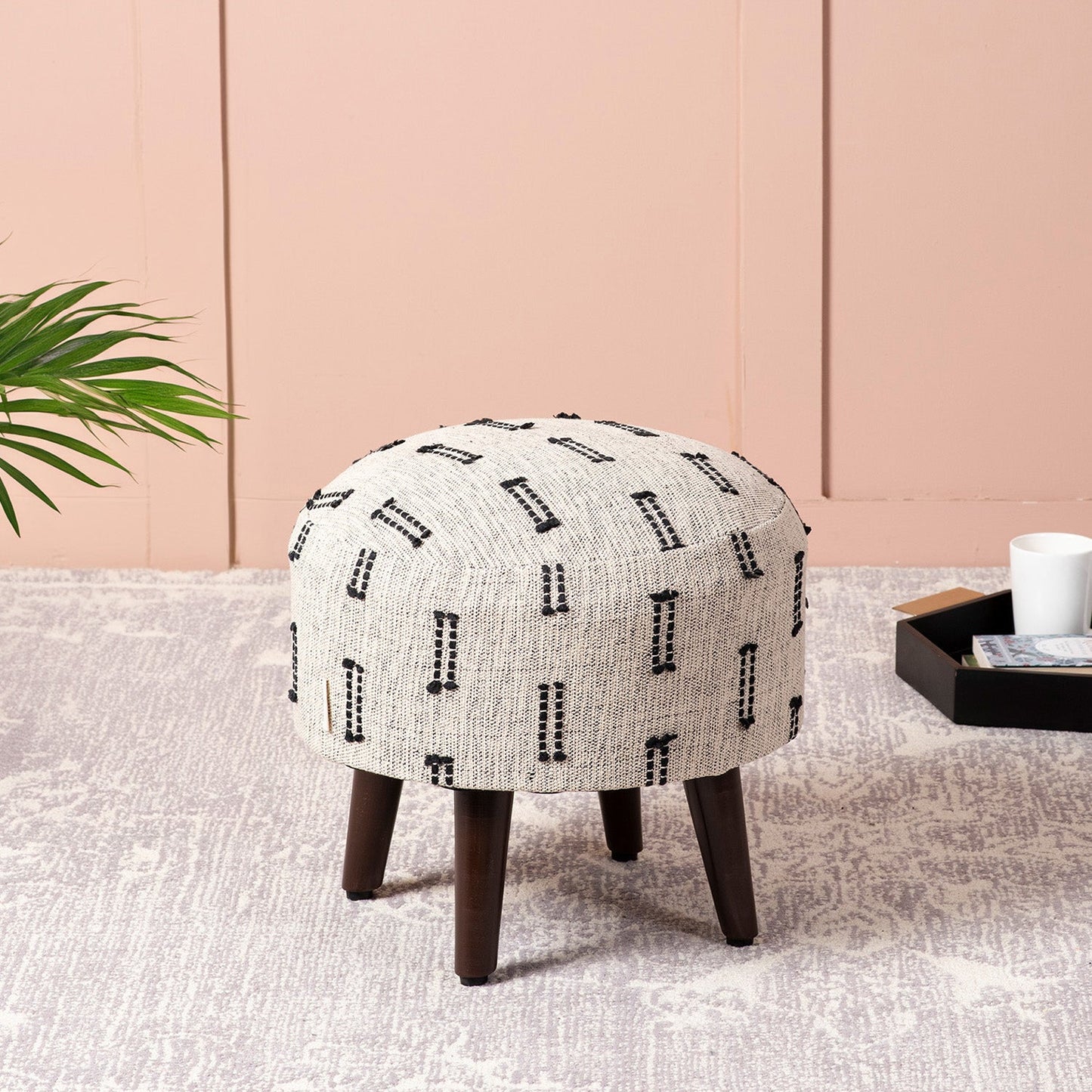 Black & White Bohemian Ottoman